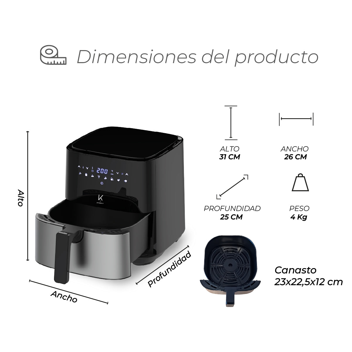 Freidora de Aire 5L Plus Edition