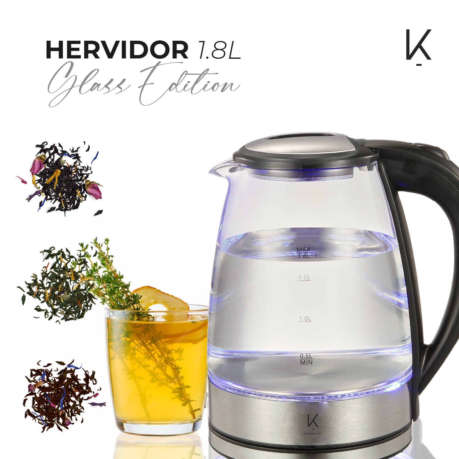 Hervidor de vidrio 1.8L Glass Edition