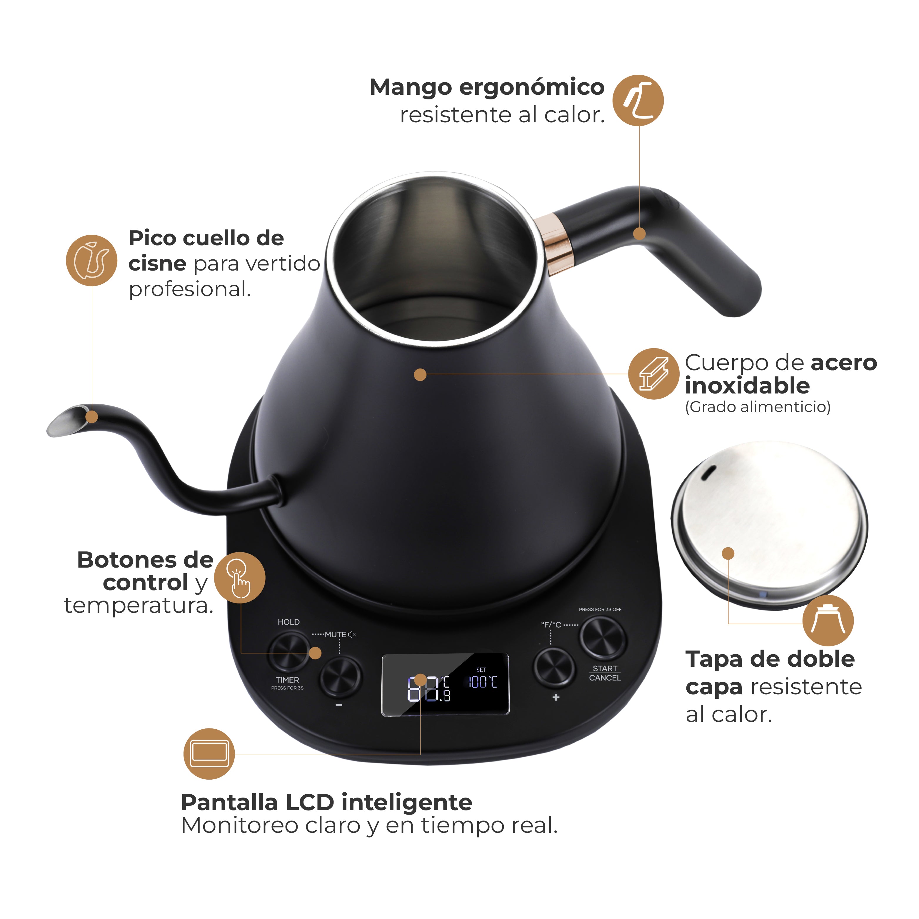 Hervidor Eléctrico Inteligente Cuello Cisne Onix