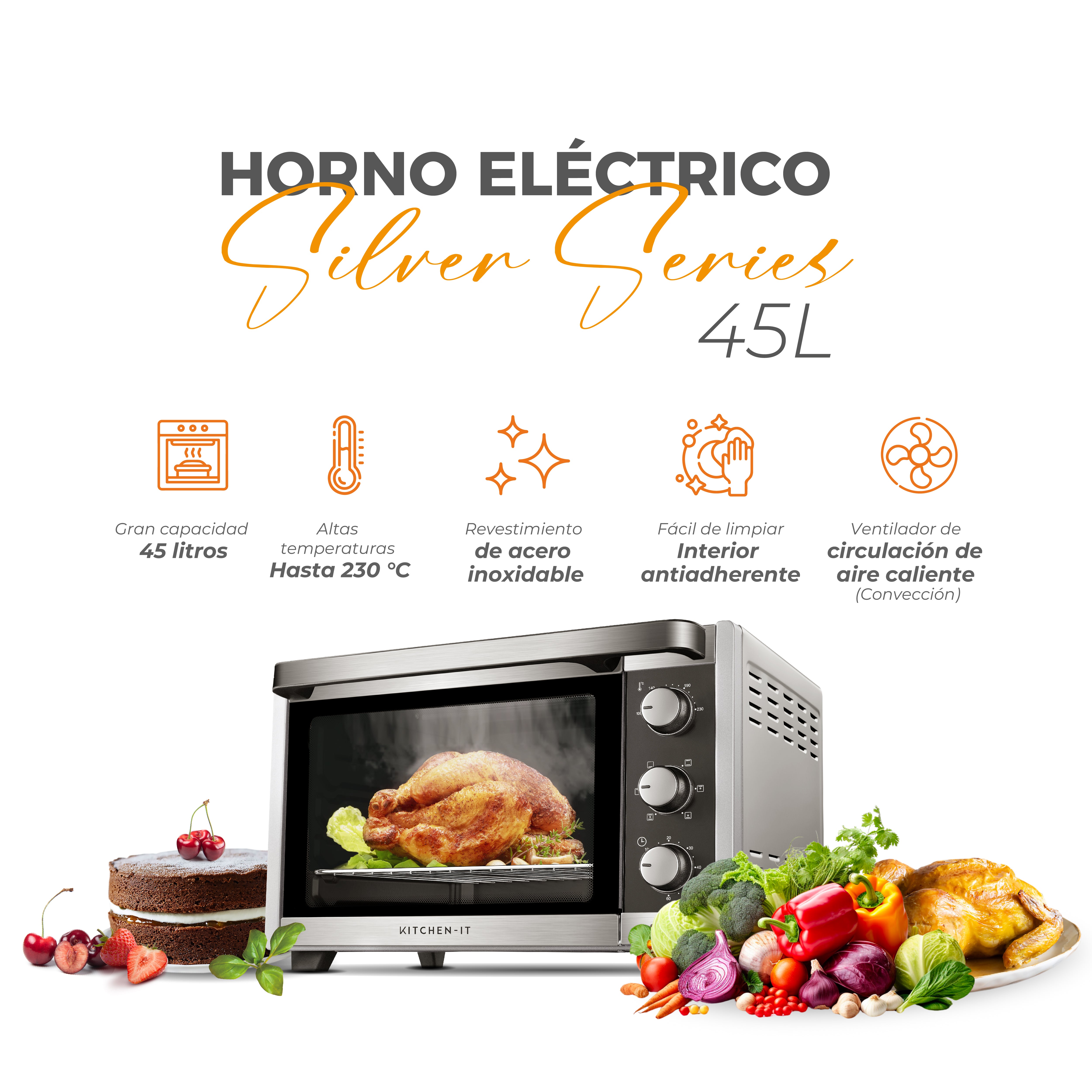 Horno Eléctrico 45L Silver Series