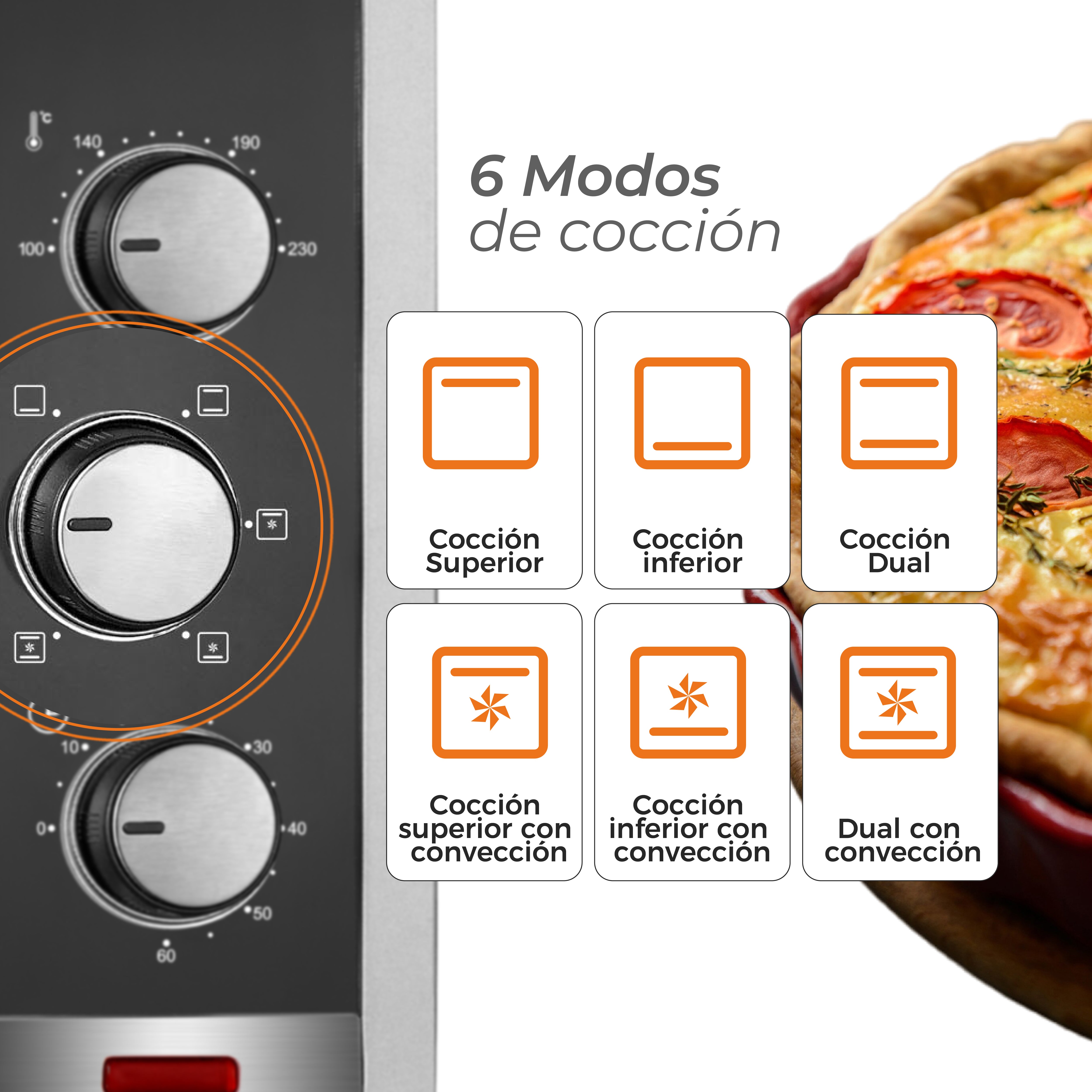 Horno Eléctrico 45L Silver Series
