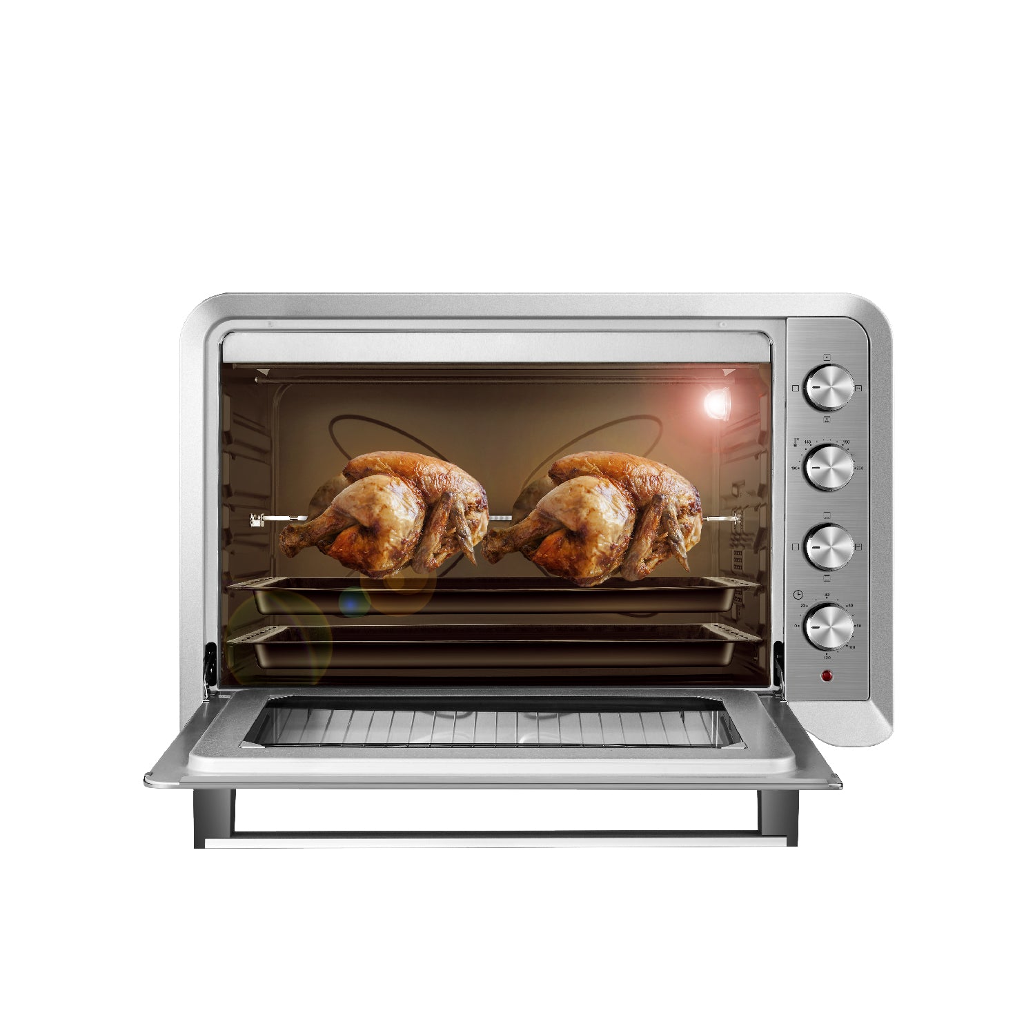 Horno Eléctrico 100L Silver Series + Puerta doble vidrio, Convección y Spiedo