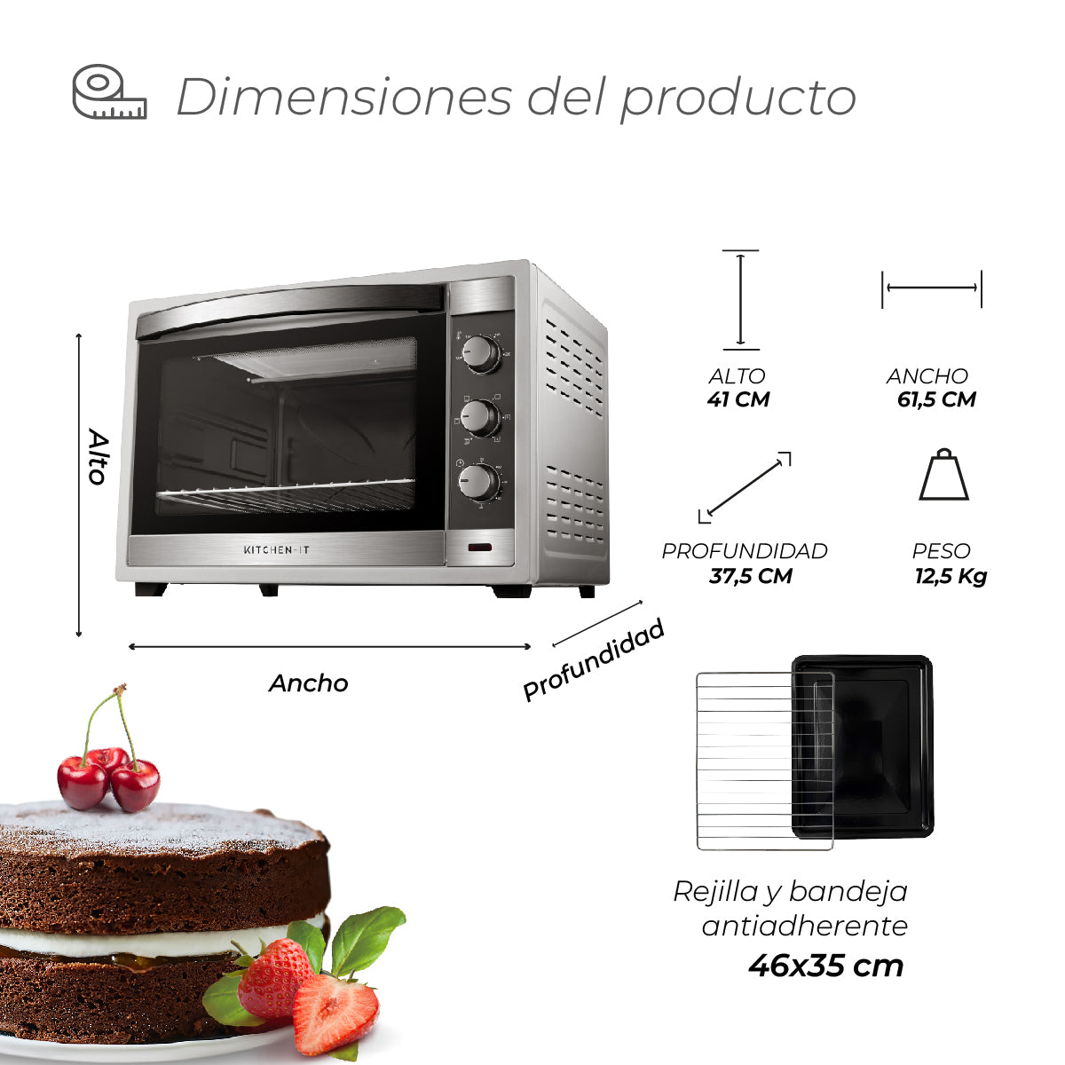 Horno Eléctrico 60L Silver Series