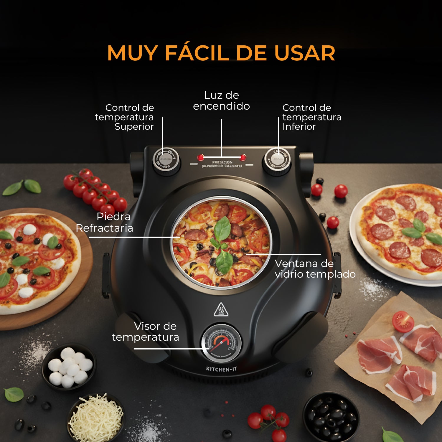 Horno Pizza a la Piedra Black Edition