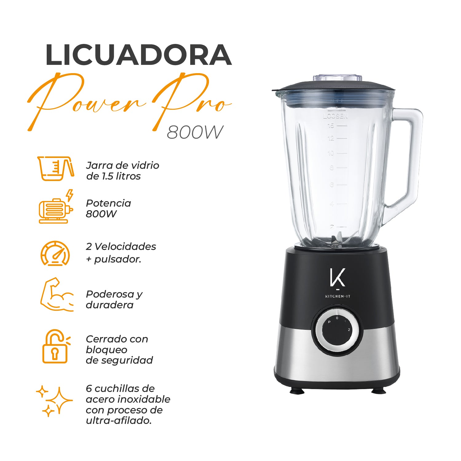 Licuadora 800W Power Pro