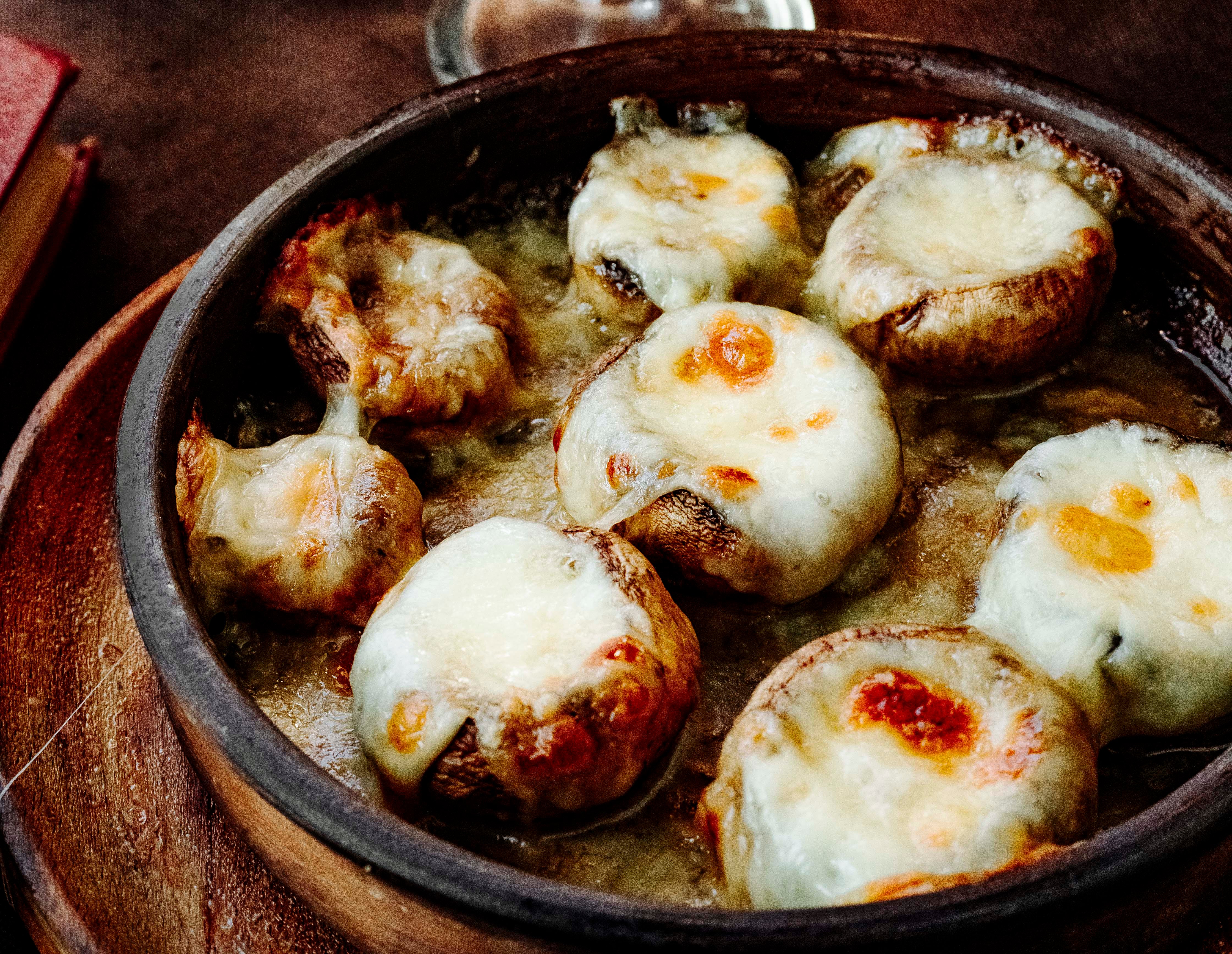 Champiñones rellenos en freidora de aire