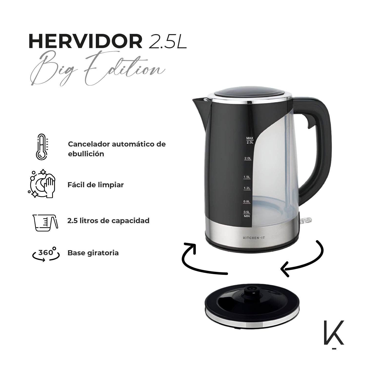 Hervidor Big Edition 2.5L Kitchen-It