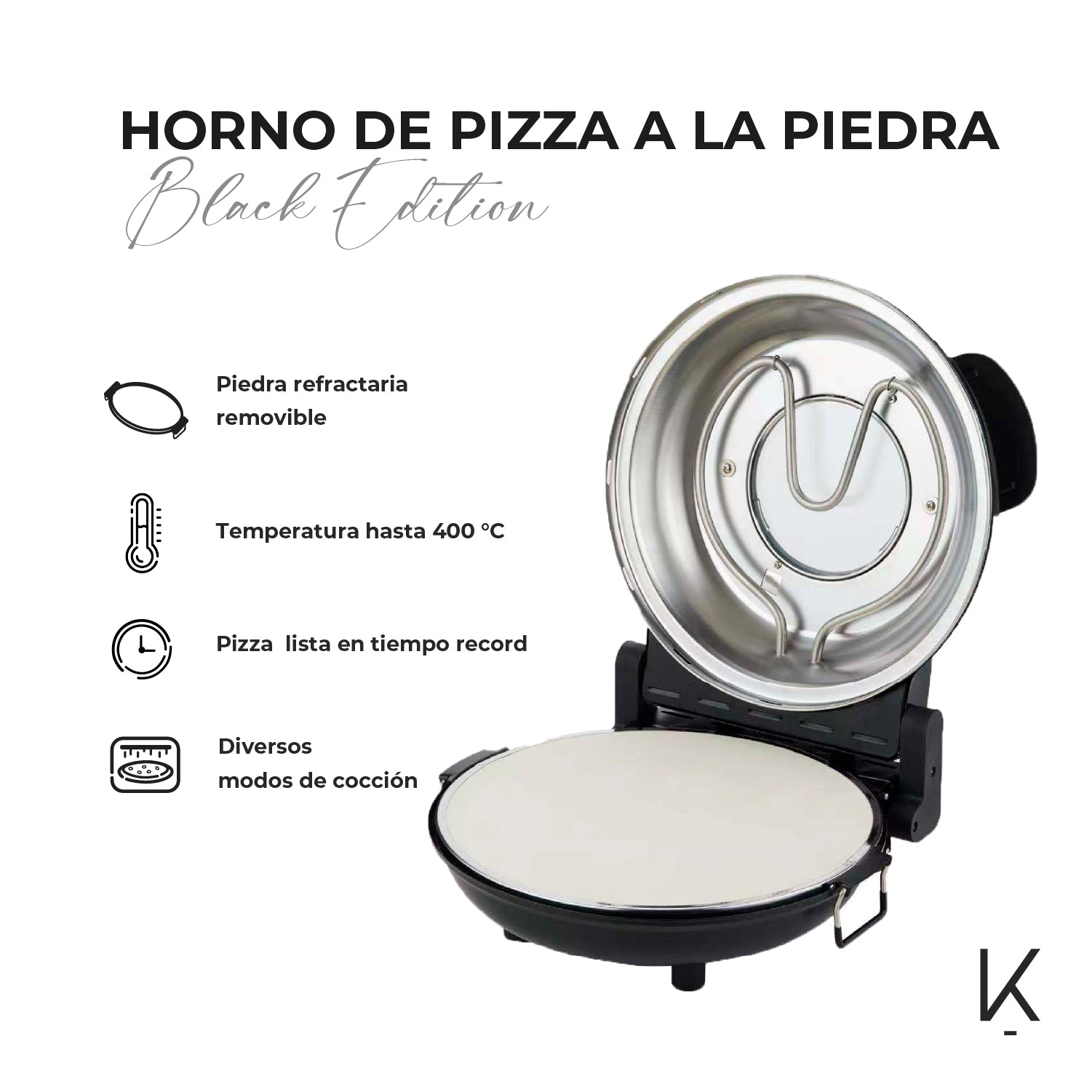 Horno Pizza a la Piedra Black Edition Kitchen-It