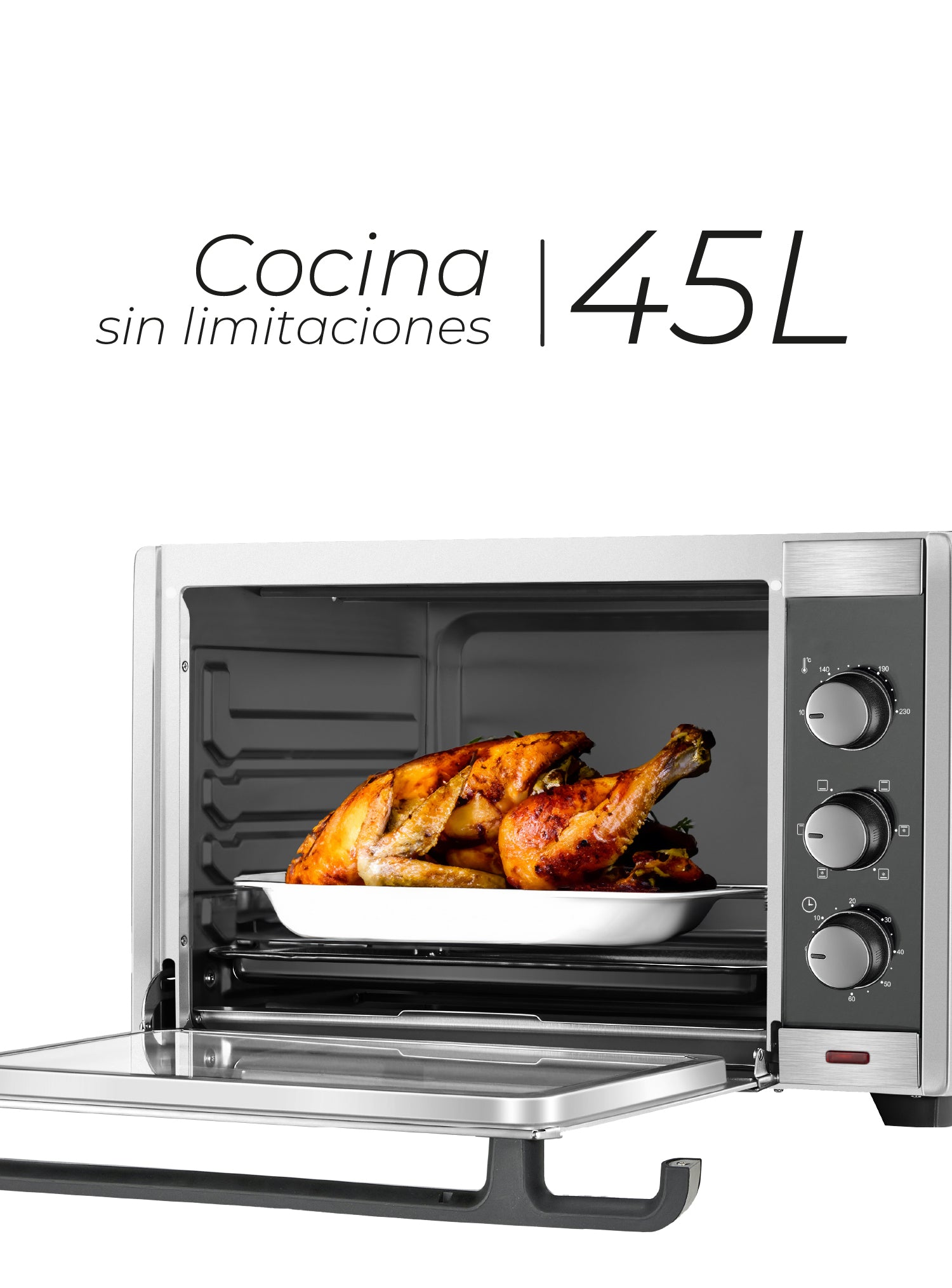 Horno Eléctrico Silver Series 45L Kitchen-It