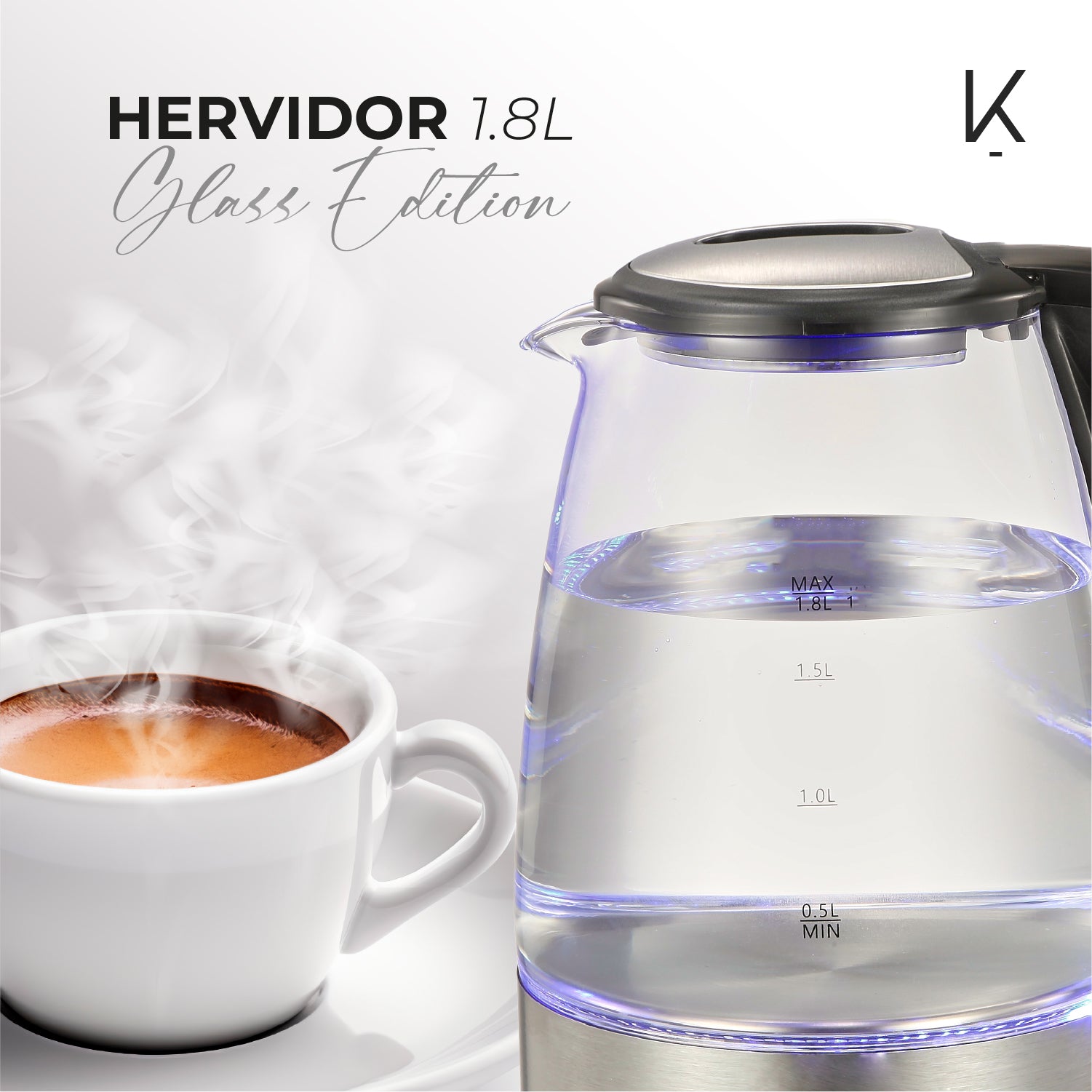 Hervidor Glass Edition 1.8L Kitchen-It