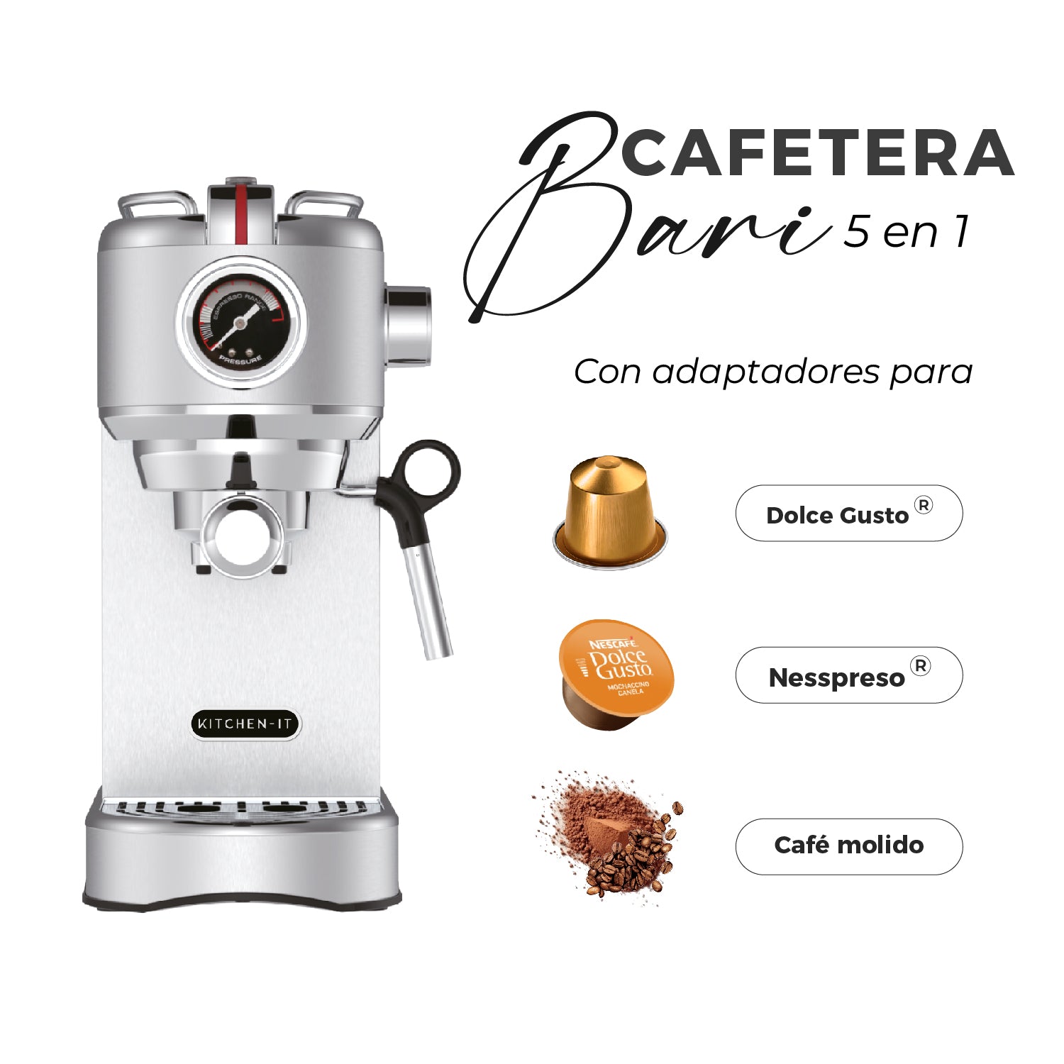 Cafetera Bari 5 en 1 Kitchen-It