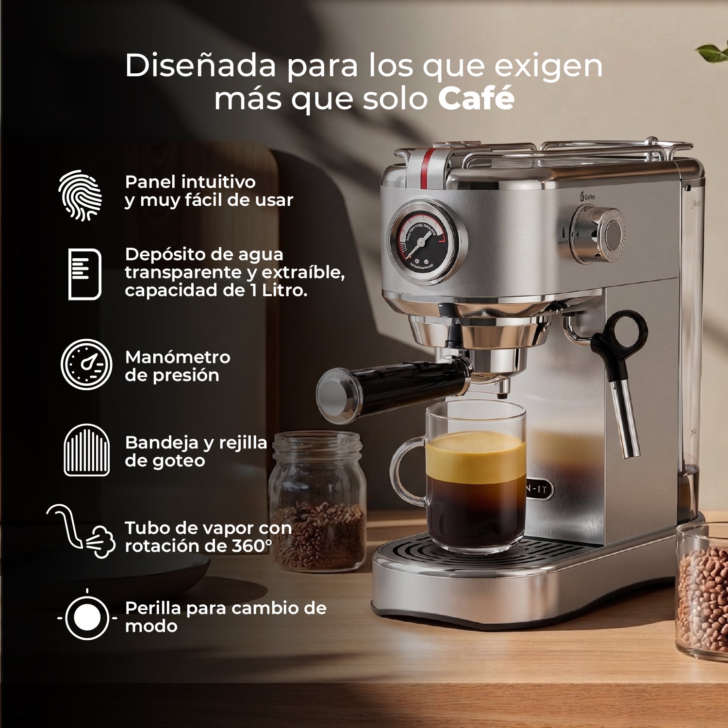 Cafetera Espresso Bari 5 en 1