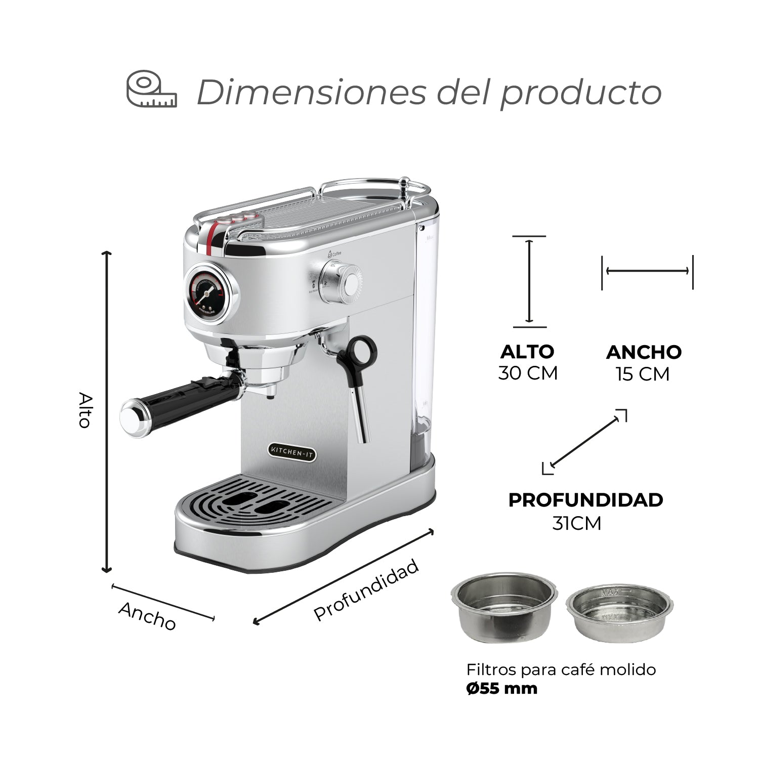 Cafetera Espresso Bari 5 en 1