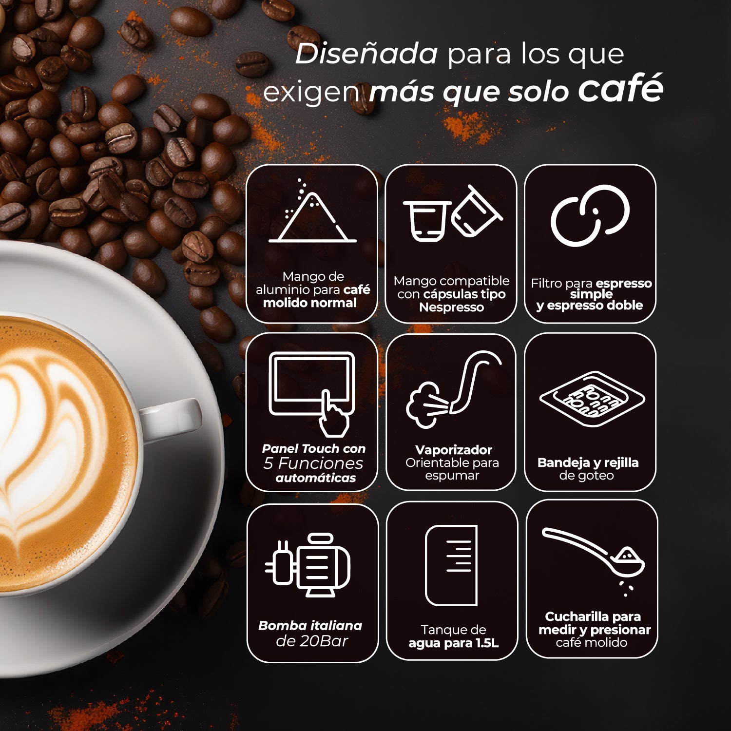 Cafetera Espresso Cool Shot 5 en 1