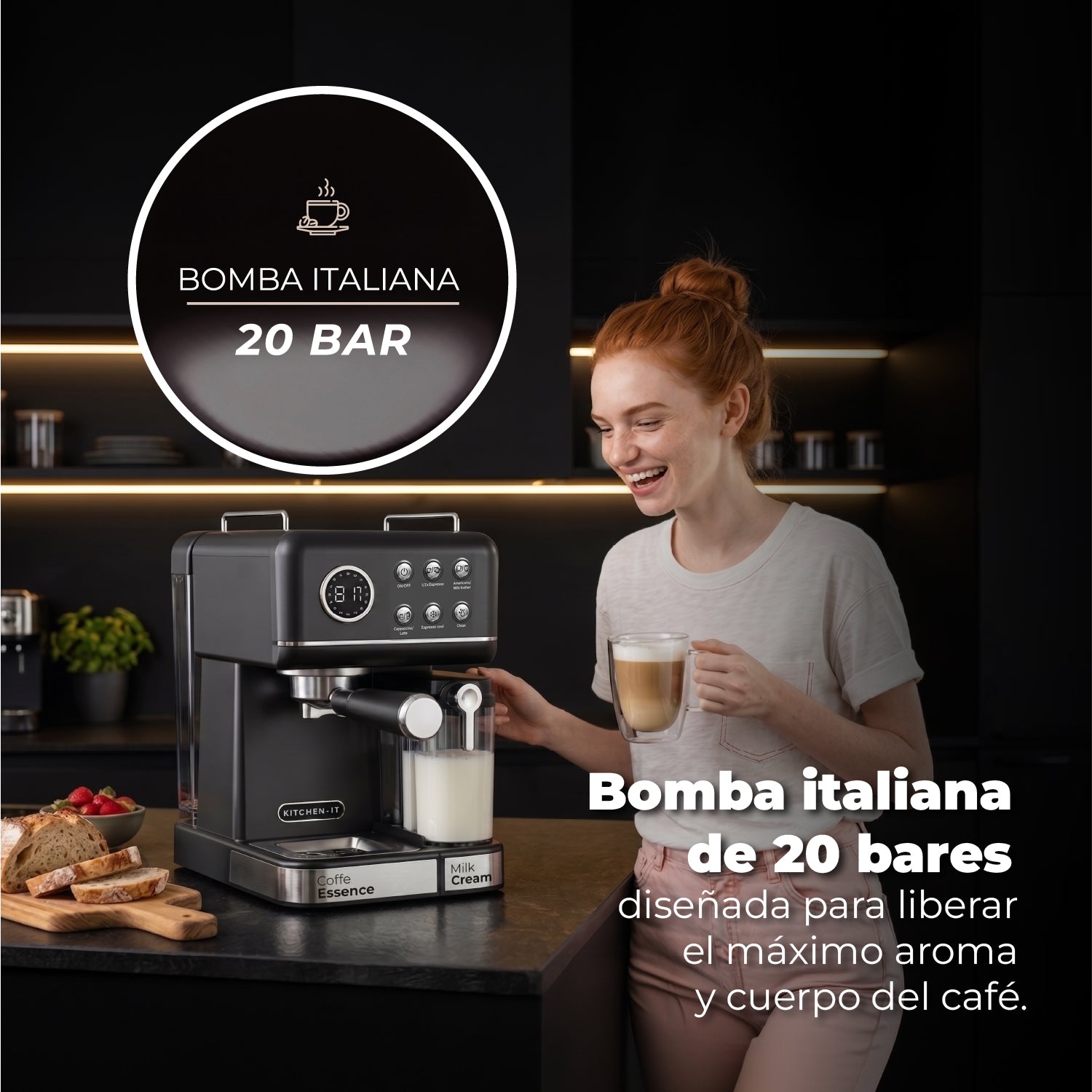 Cafetera Espresso Cream Lab 8 en 1