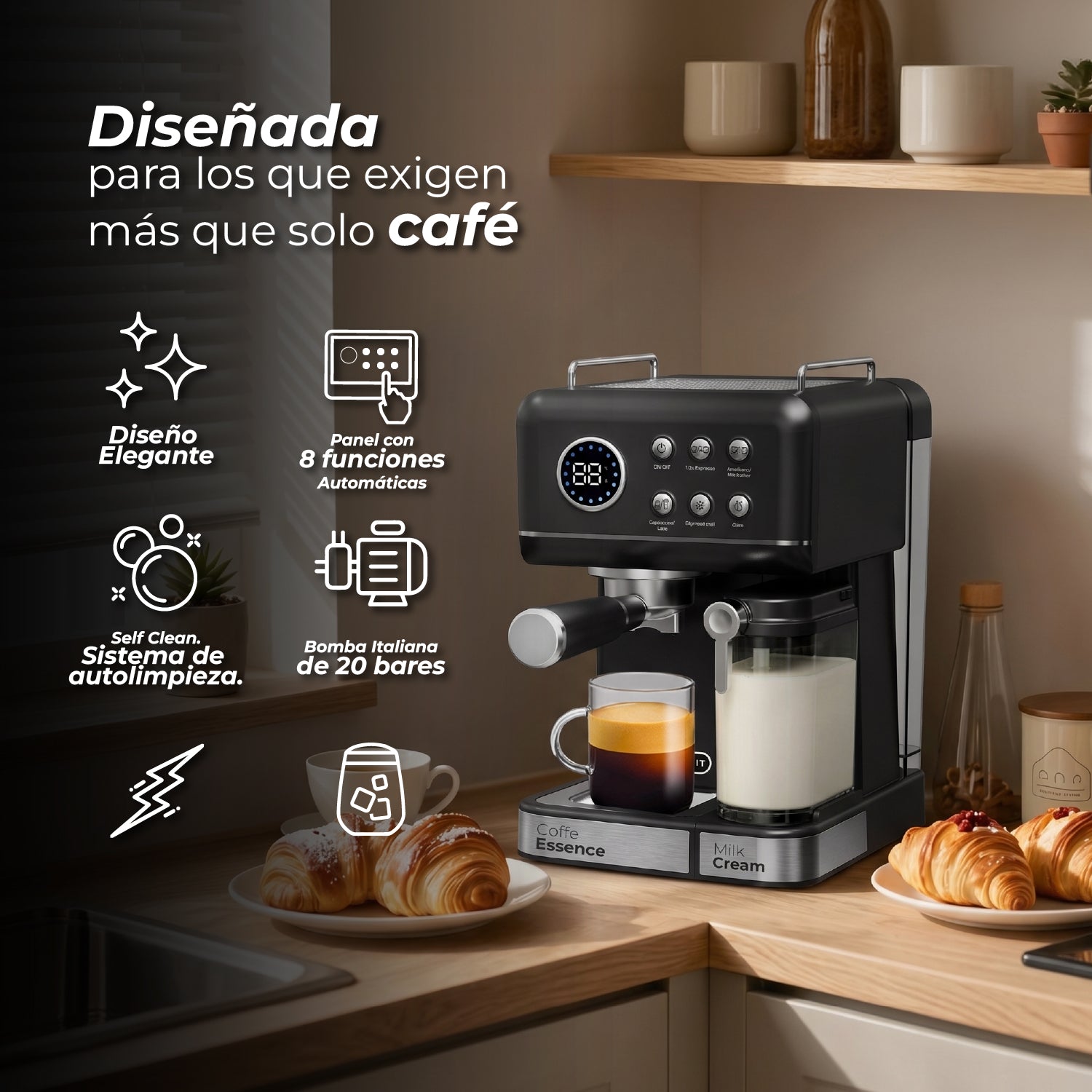 Cafetera Espresso Cream Lab 8 en 1