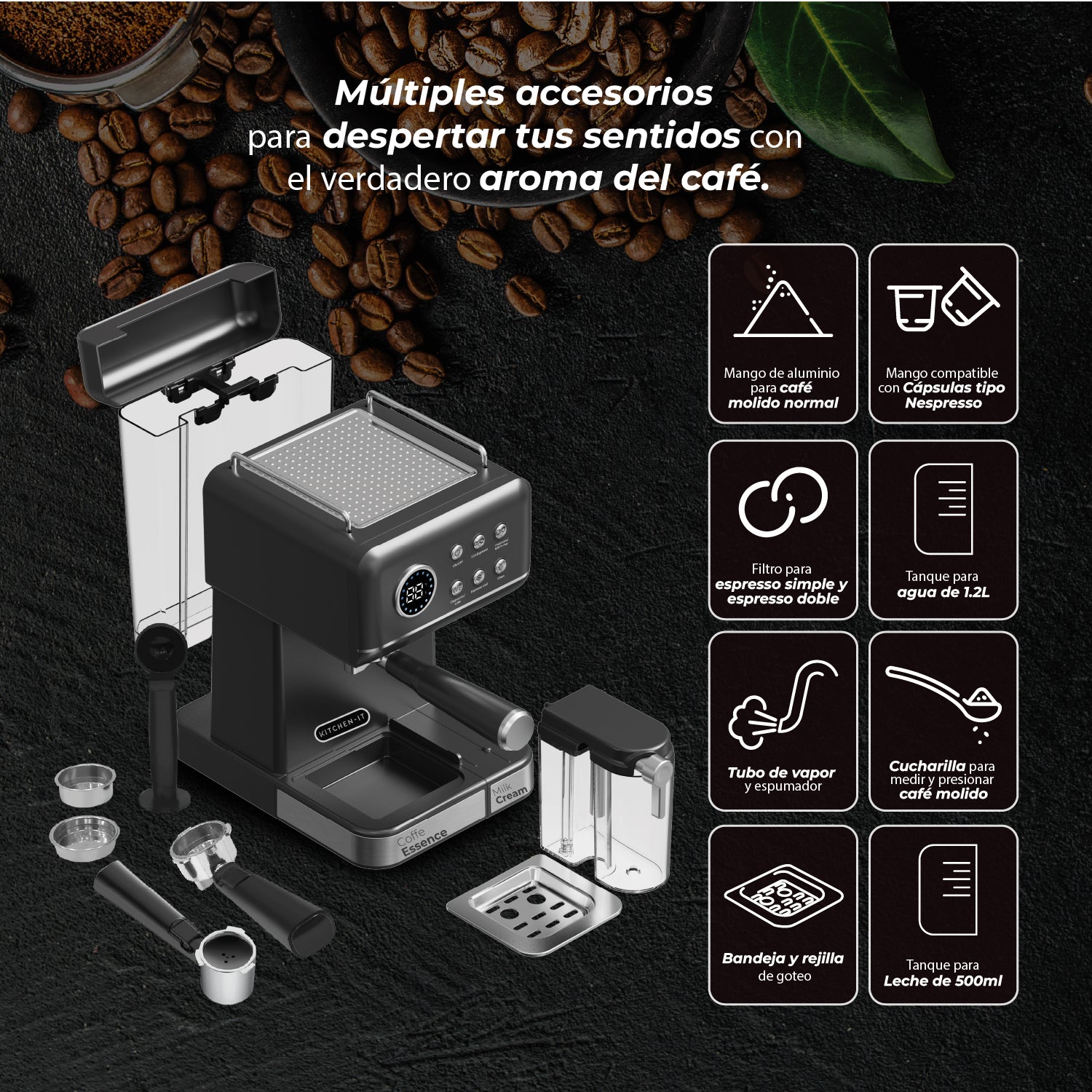 Cafetera Espresso Cream Lab 8 en 1