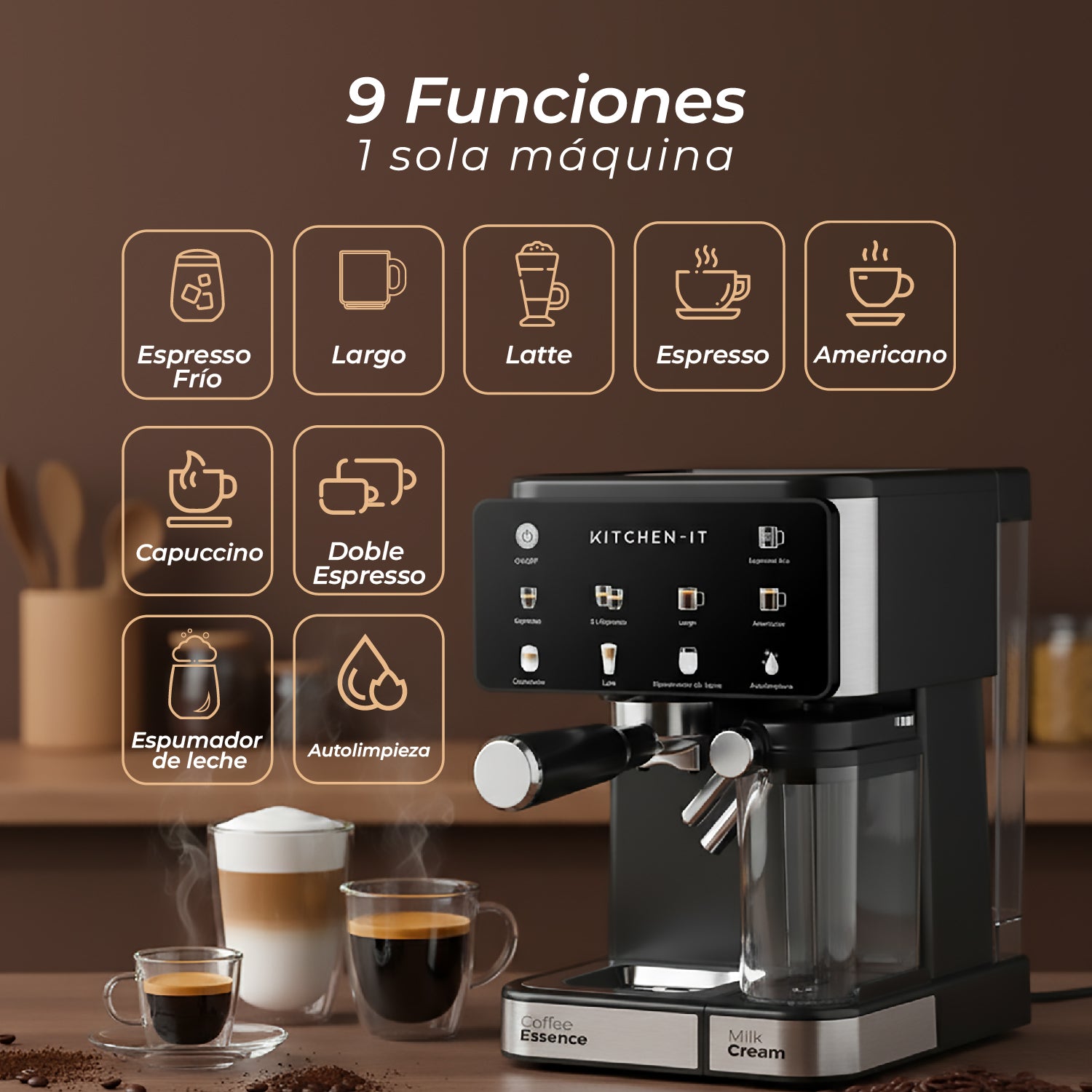 Cafetera Espresso Power Brew 9 en 1