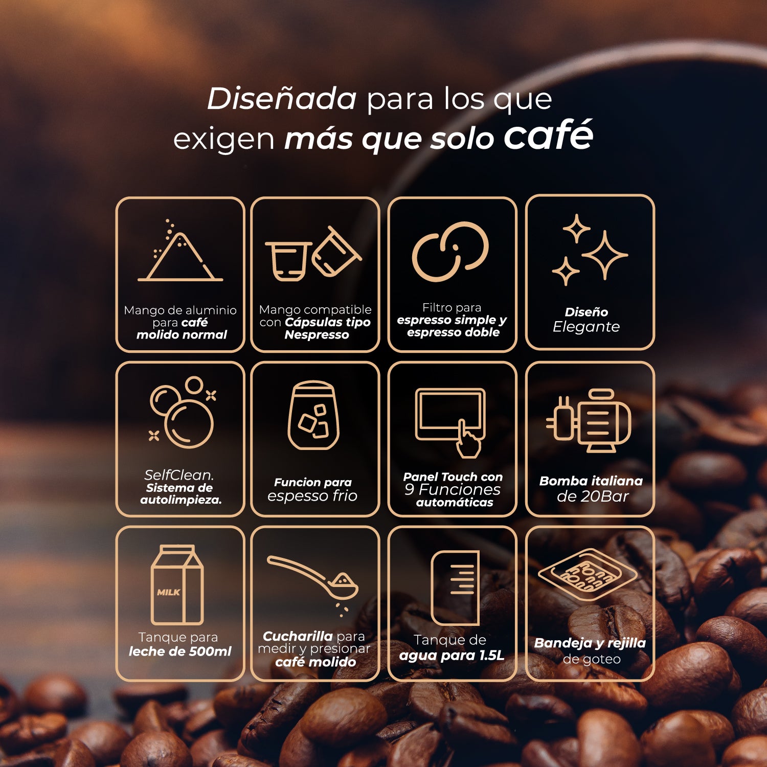 Cafetera Espresso Power Brew 9 en 1