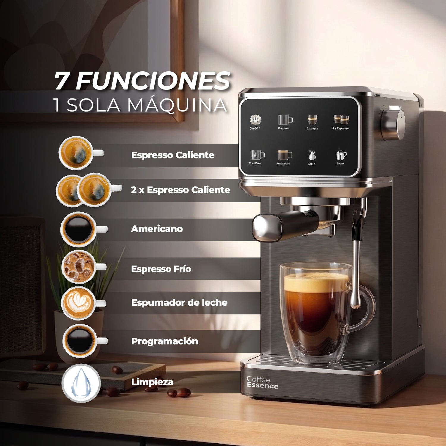 Cafetera Espresso Slim Shot 7 en 1