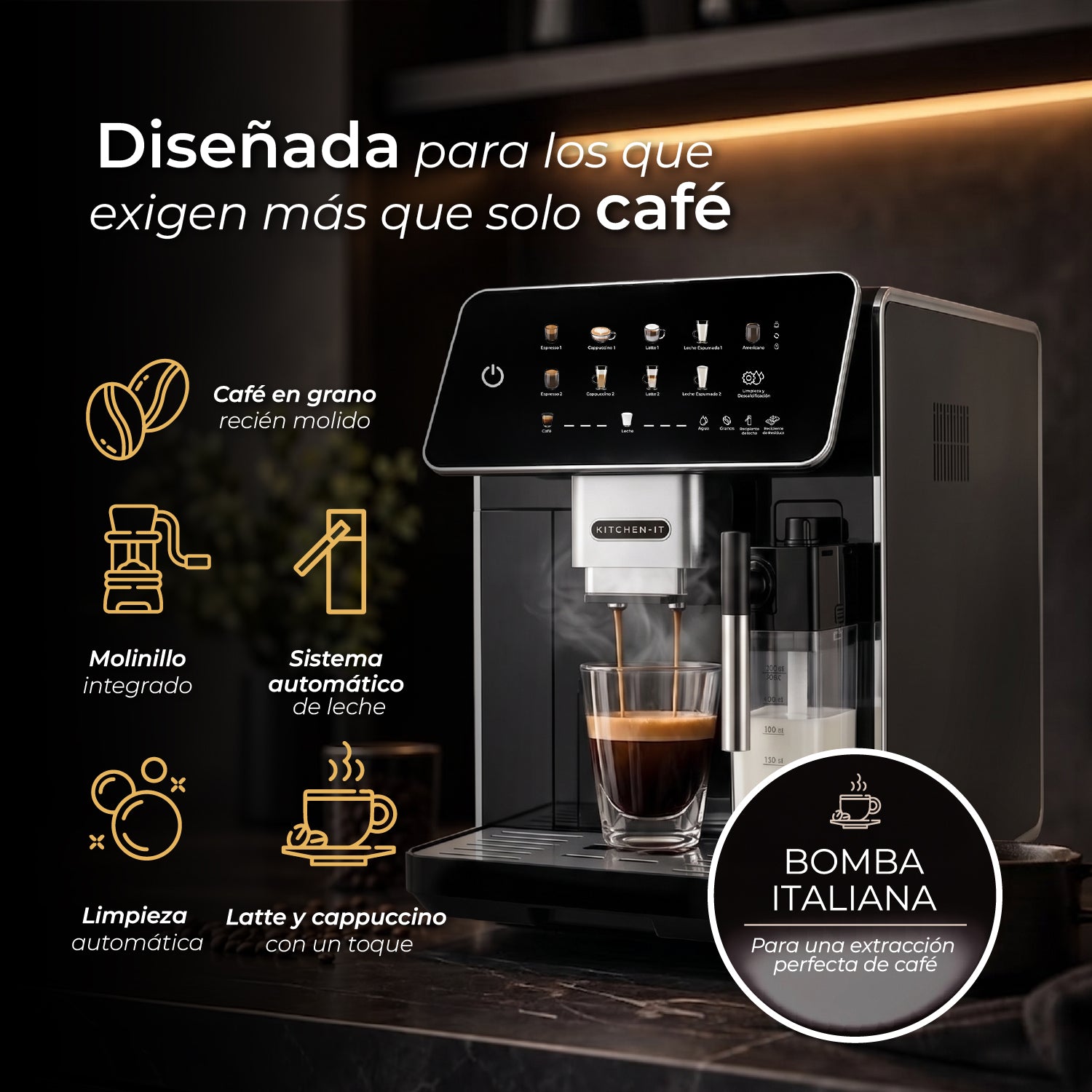 Cafetera Espresso Super Automática Latte Deluxe