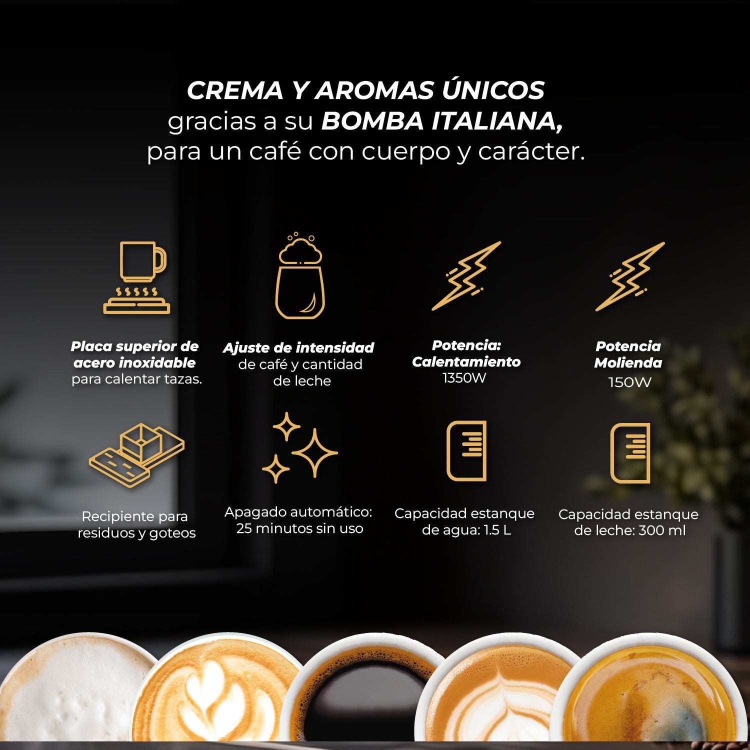 Cafetera Espresso Super Automática Latte Deluxe
