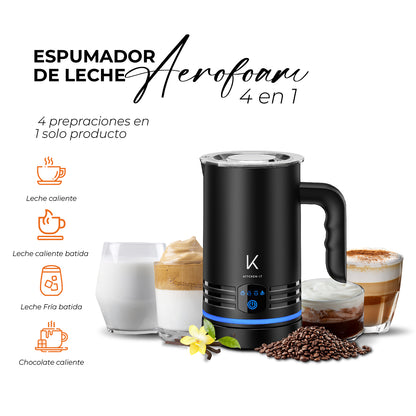 Espumador de Leche Aerofoam 4 en 1 Kitchen-It