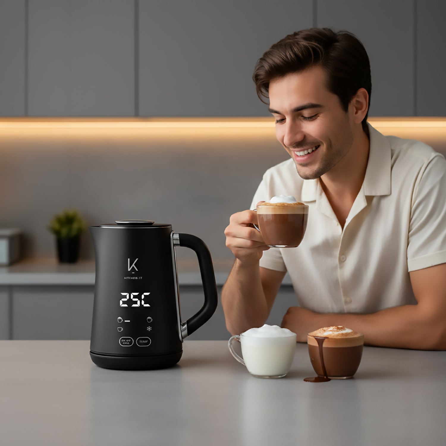 Espumador de Leche Eléctrico AeroTemp Pro 4 en 1