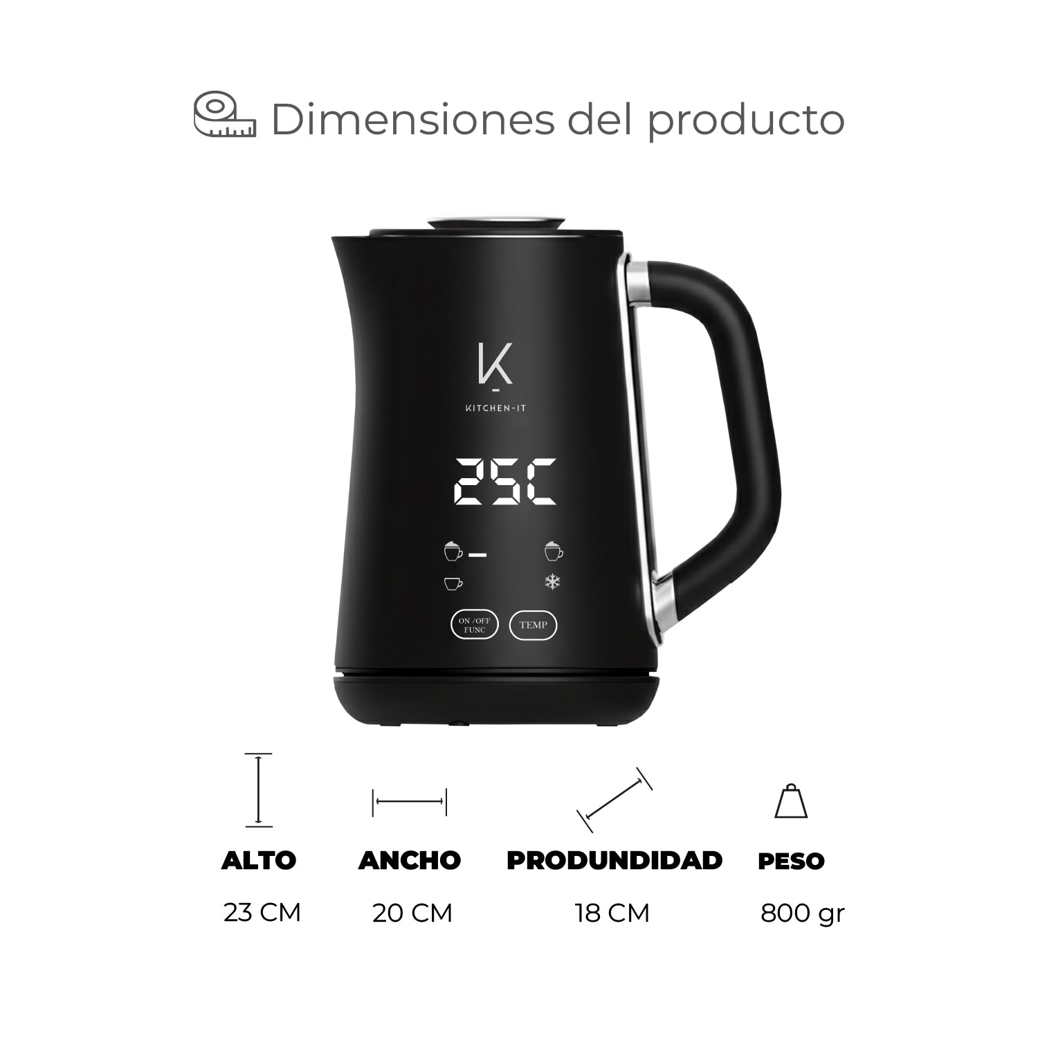 Espumador de Leche Eléctrico AeroTemp Pro 4 en 1
