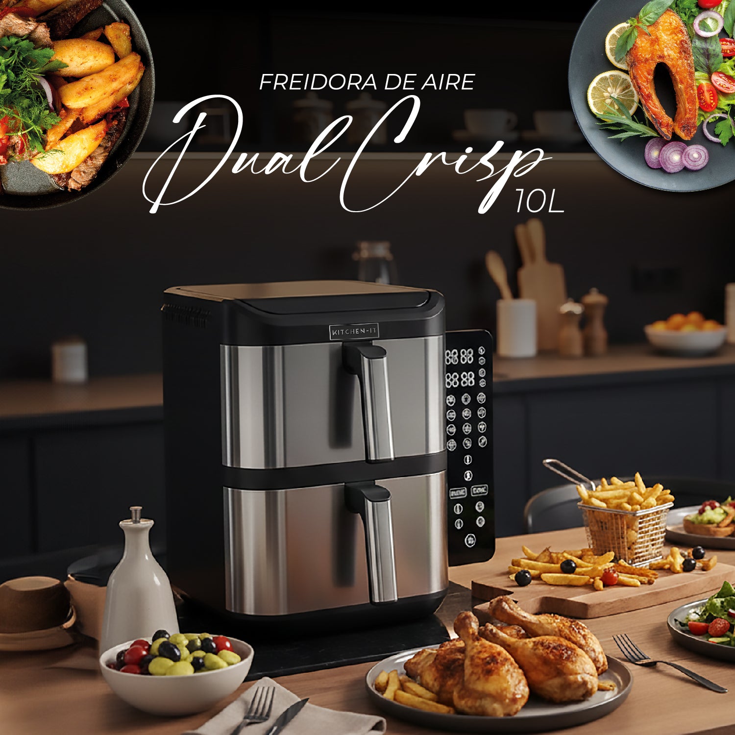 Freidora de aire Dual Crisp XL 10L