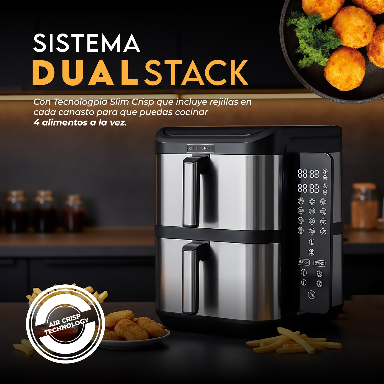 Freidora de aire Dual Crisp XL 10L