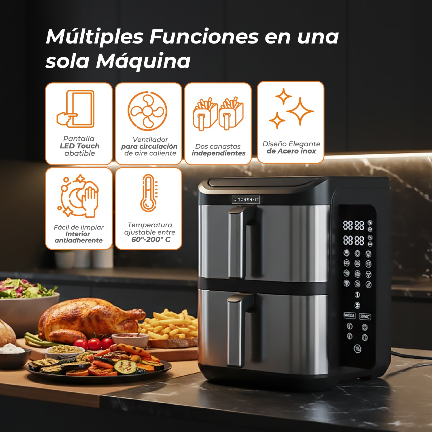 Freidora de aire Dual Crisp XL 10L