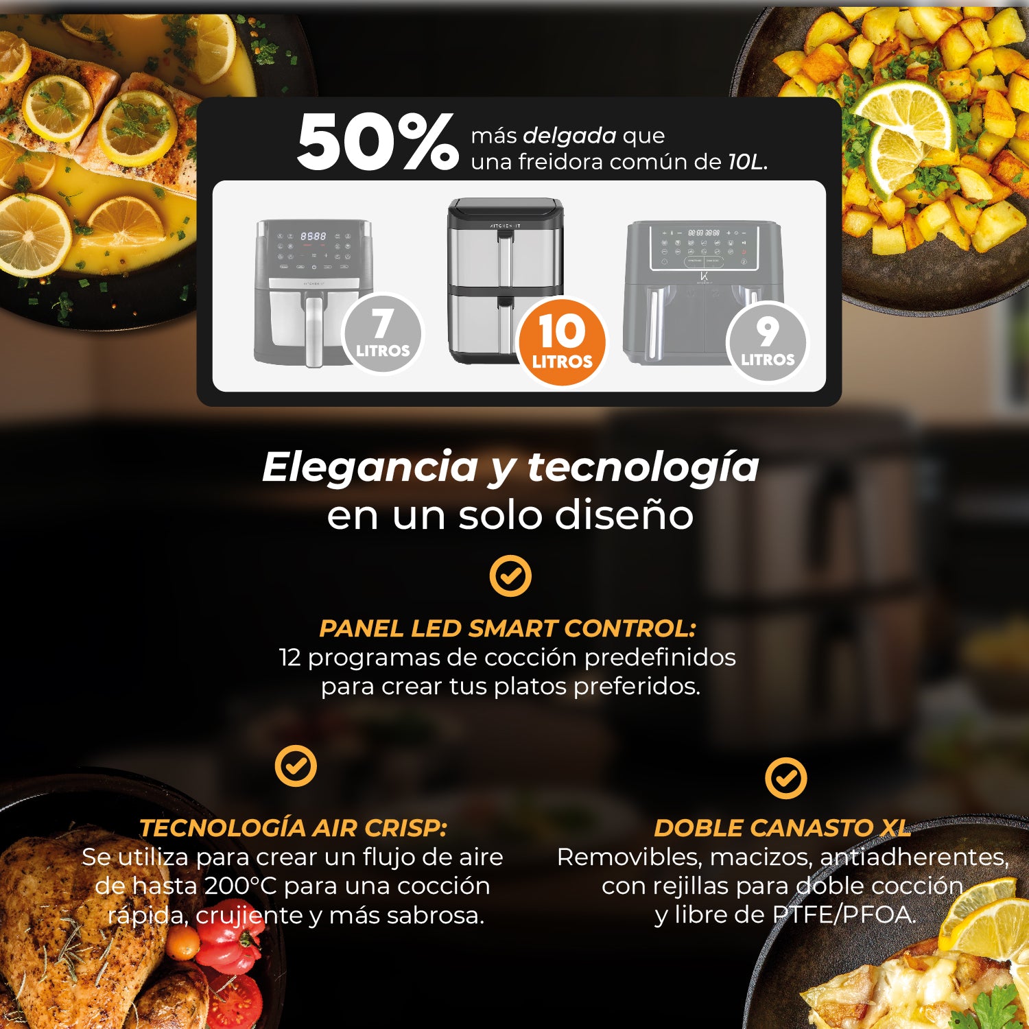 Freidora de aire Dual Crisp XL 10L