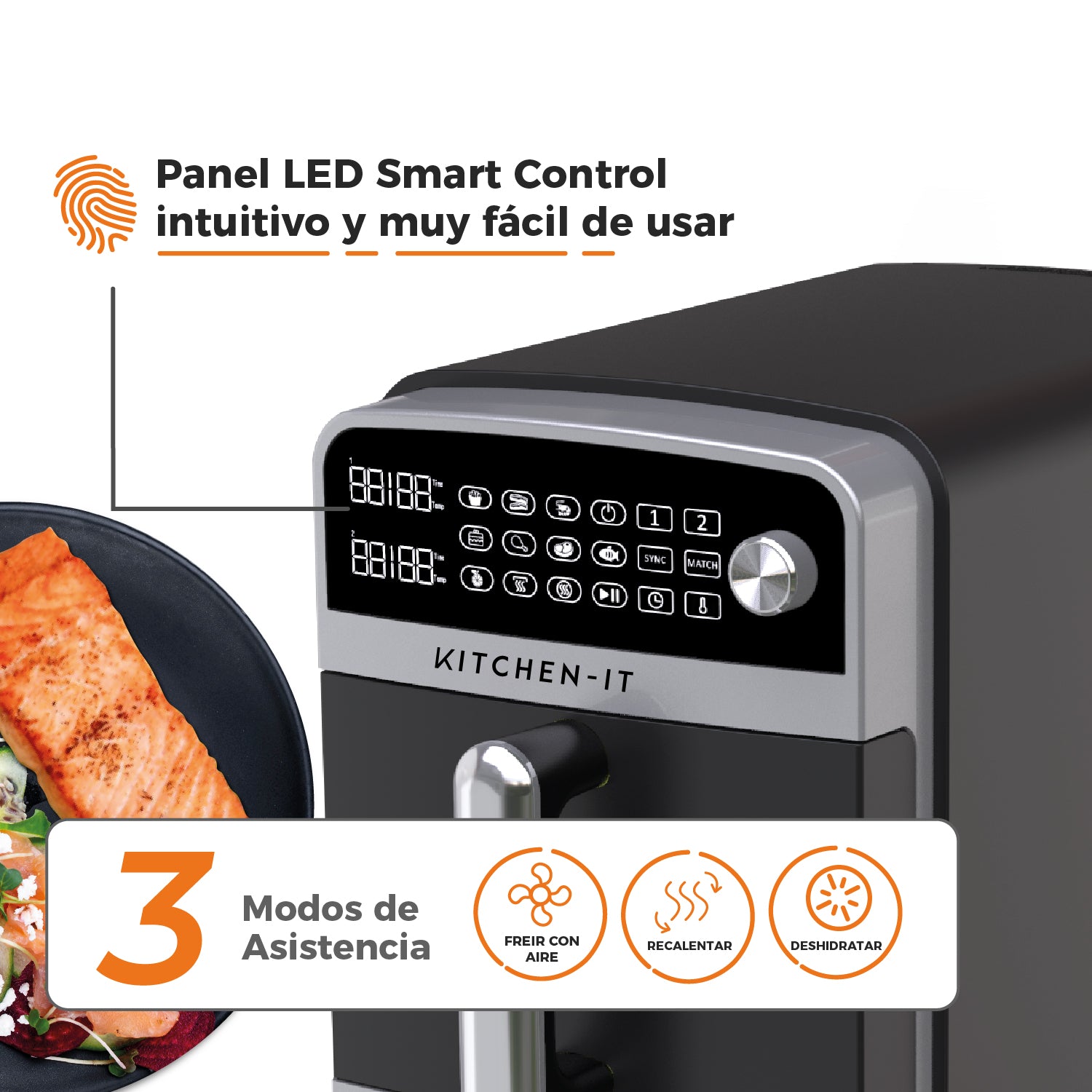 Freidora de Aire Dual Crisp XL 10L Kitchen-It