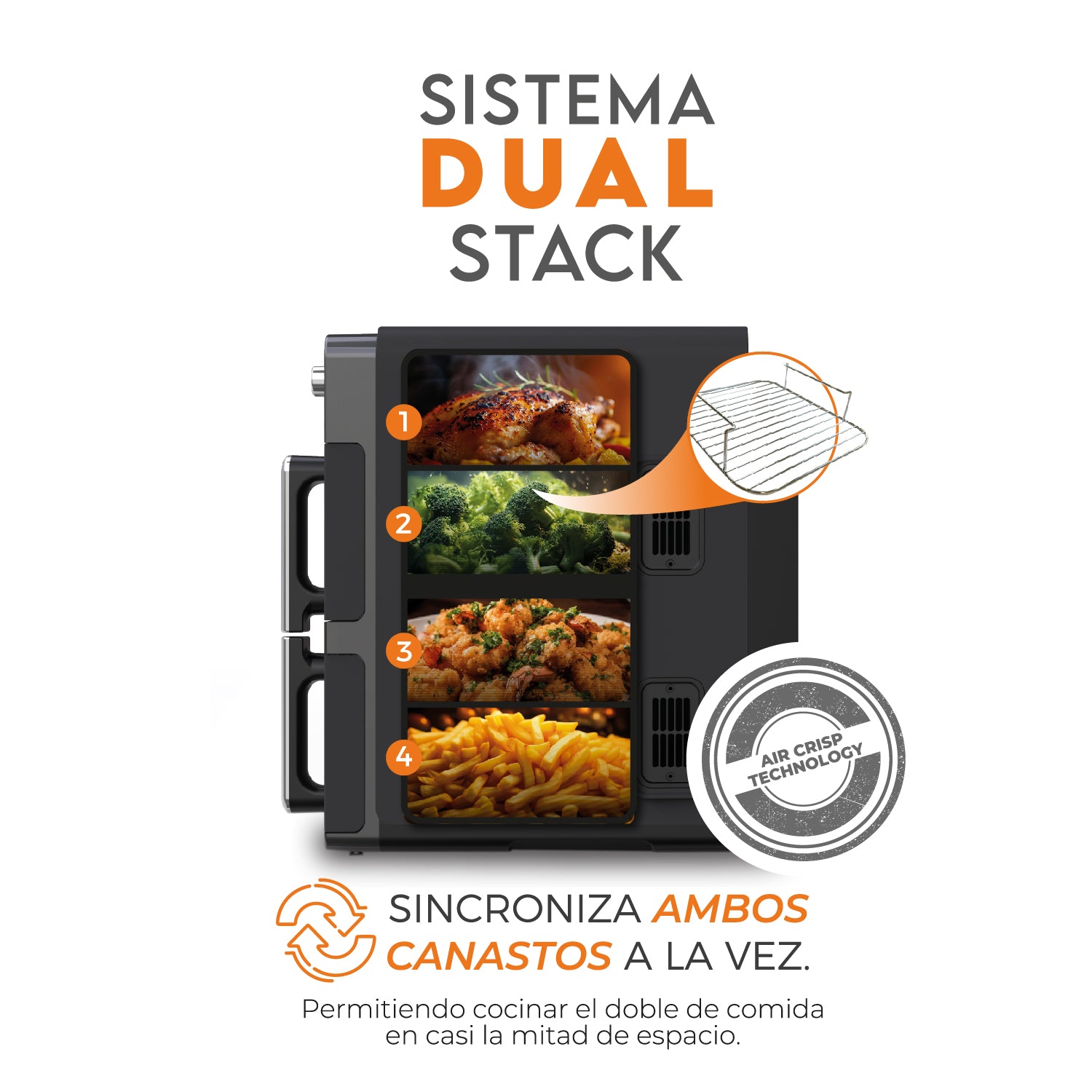 Freidora de Aire Dual Crisp XL 10L Kitchen-It