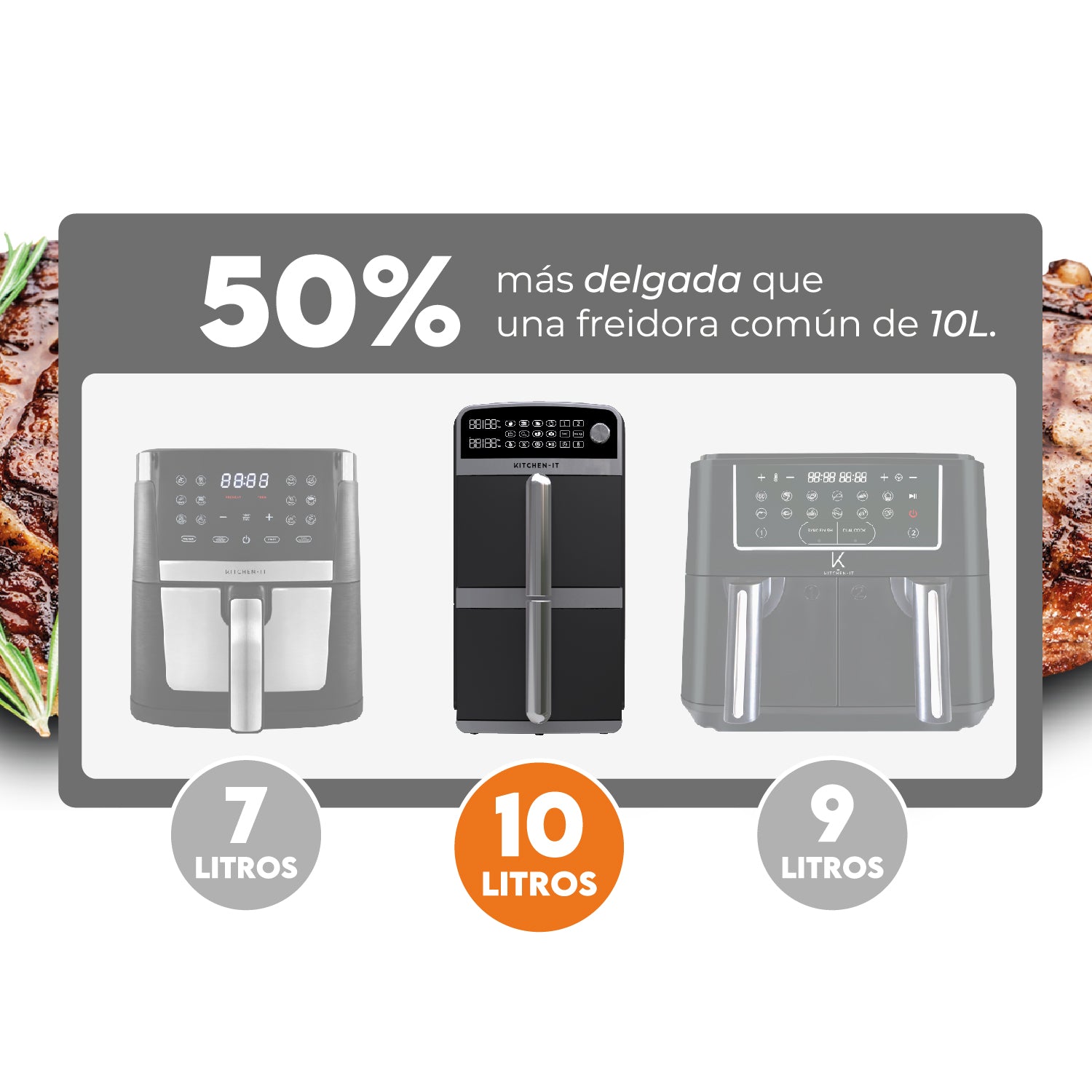 Freidora de Aire Dual Crisp XL 10L Kitchen-It