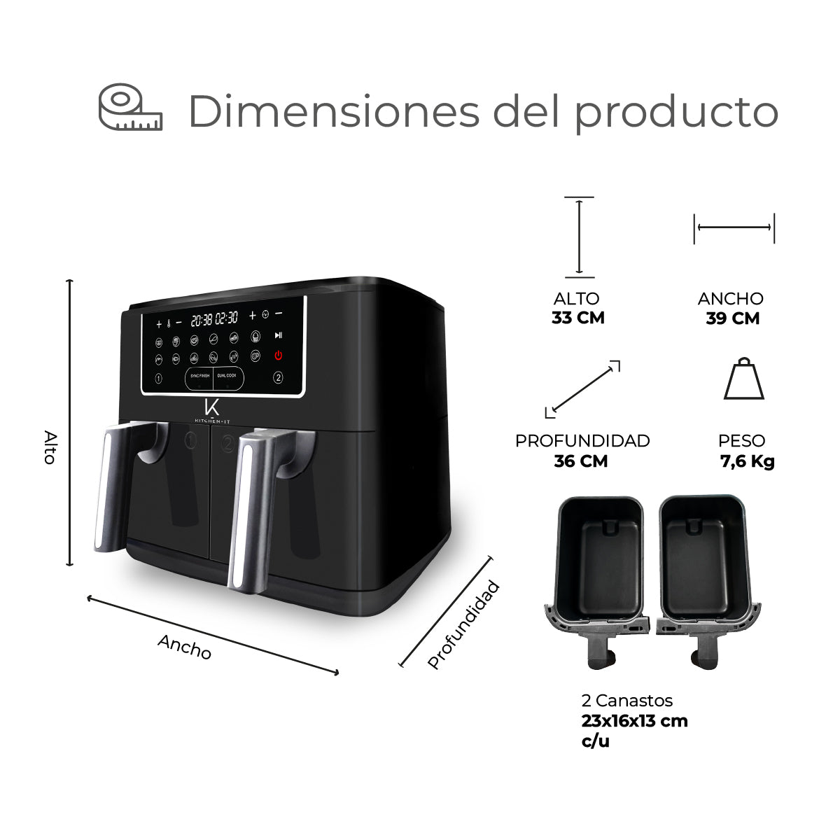 Freidora de Aire Dual Edition 9L