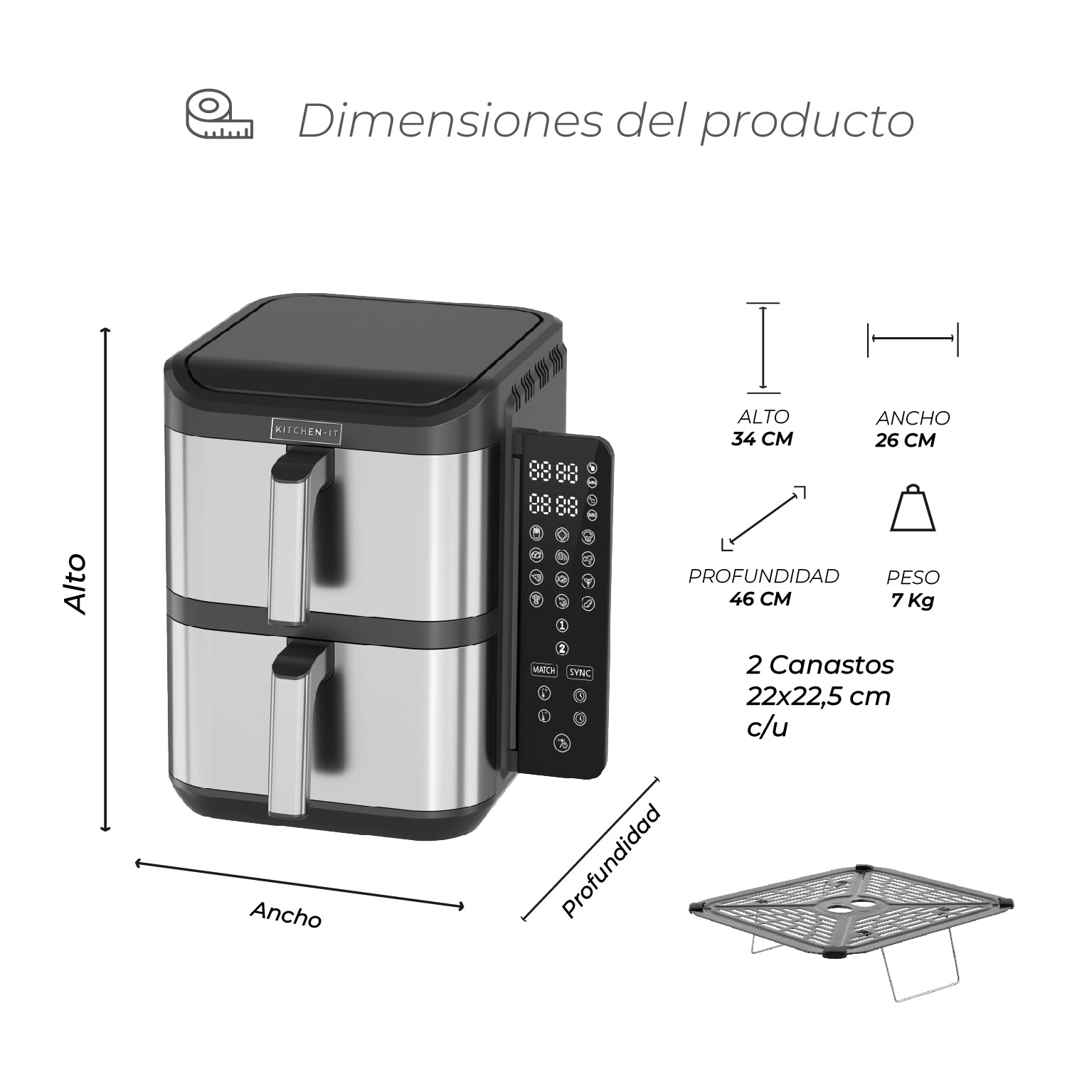 Freidora de aire Dual Crisp XL 10L