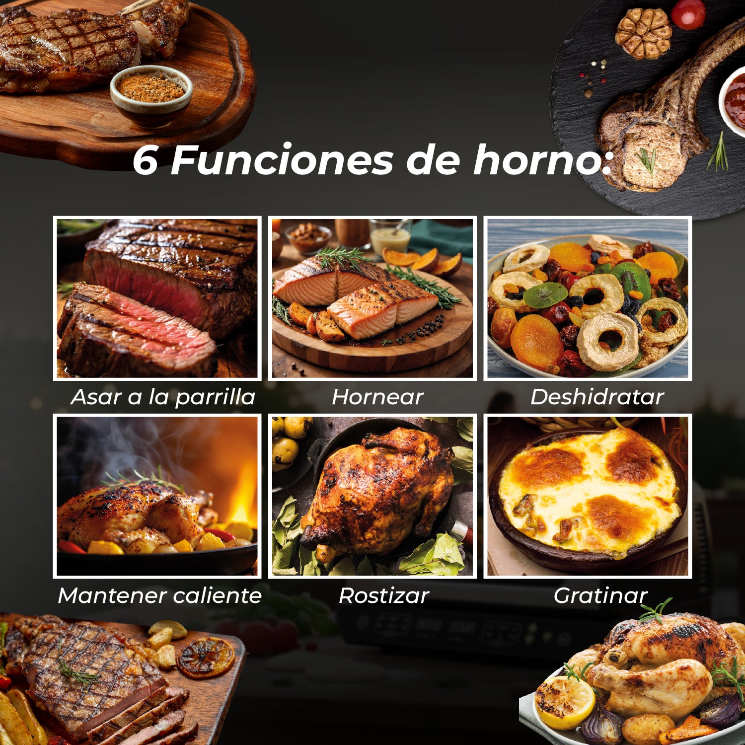 Horno de Pizza y Multifuncional Fire Stone 12 en 1