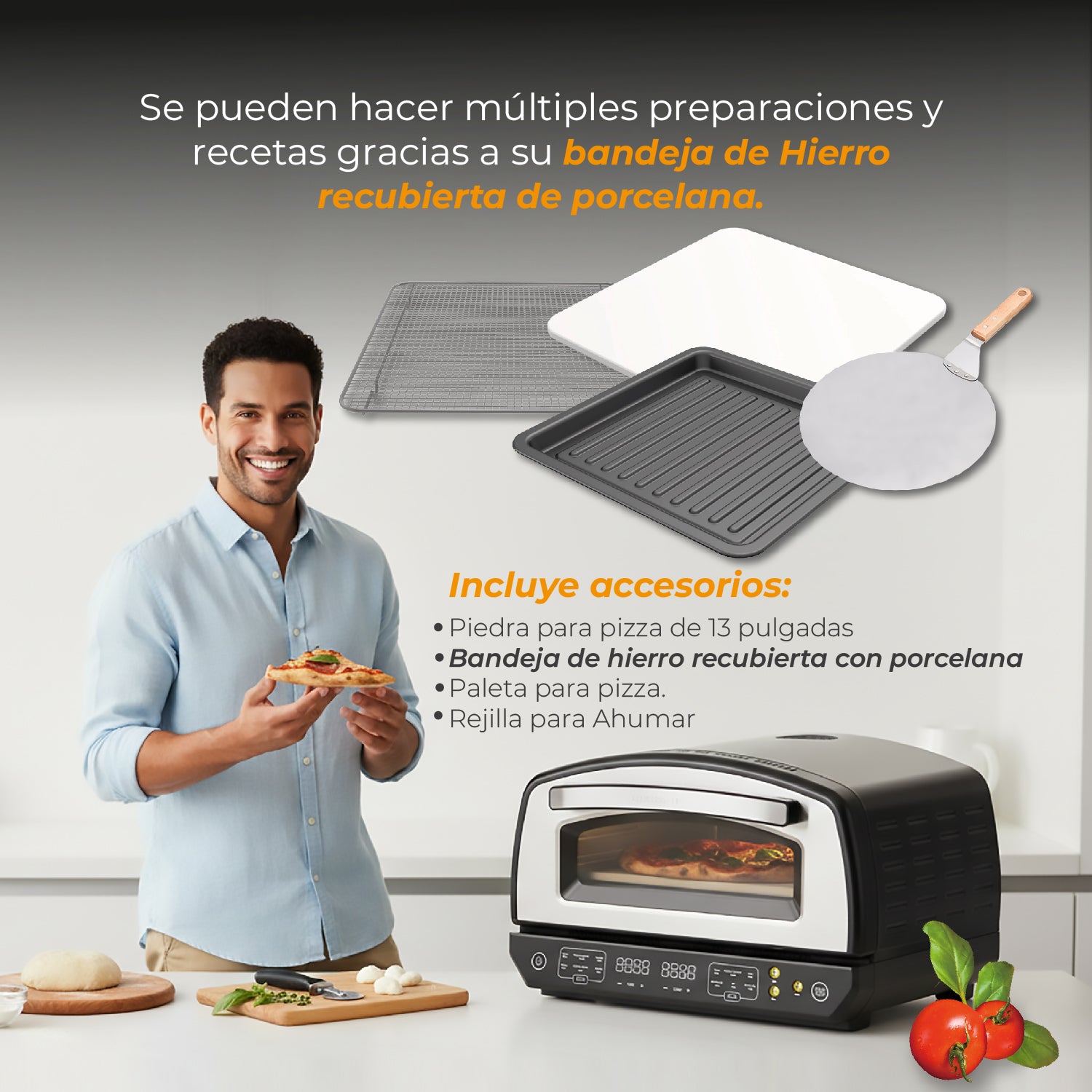 Horno de Pizza y Multifuncional Fire Stone 12 en 1