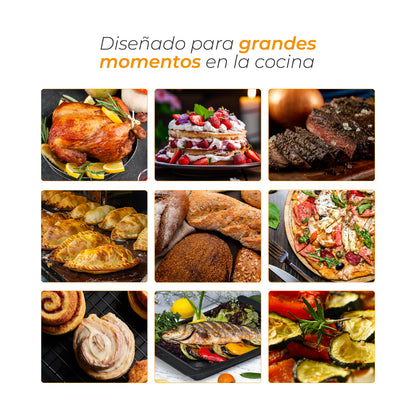 Horno Eléctrico 100L Silver Series +  Puerta doble vidrio, Convección y Spiedo