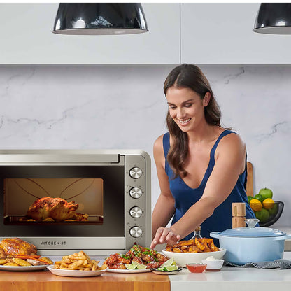 Horno Eléctrico 100L Silver Series +  Puerta doble vidrio, Convección y Spiedo