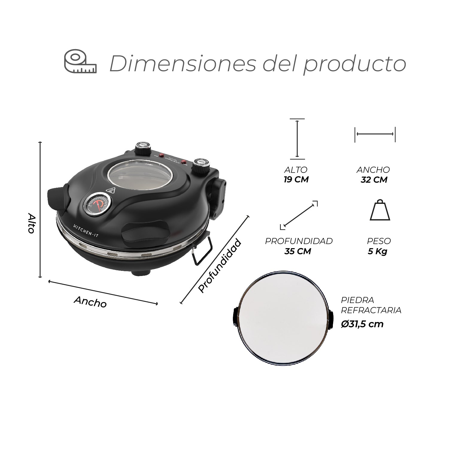 Horno Pizza a la Piedra Black Edition