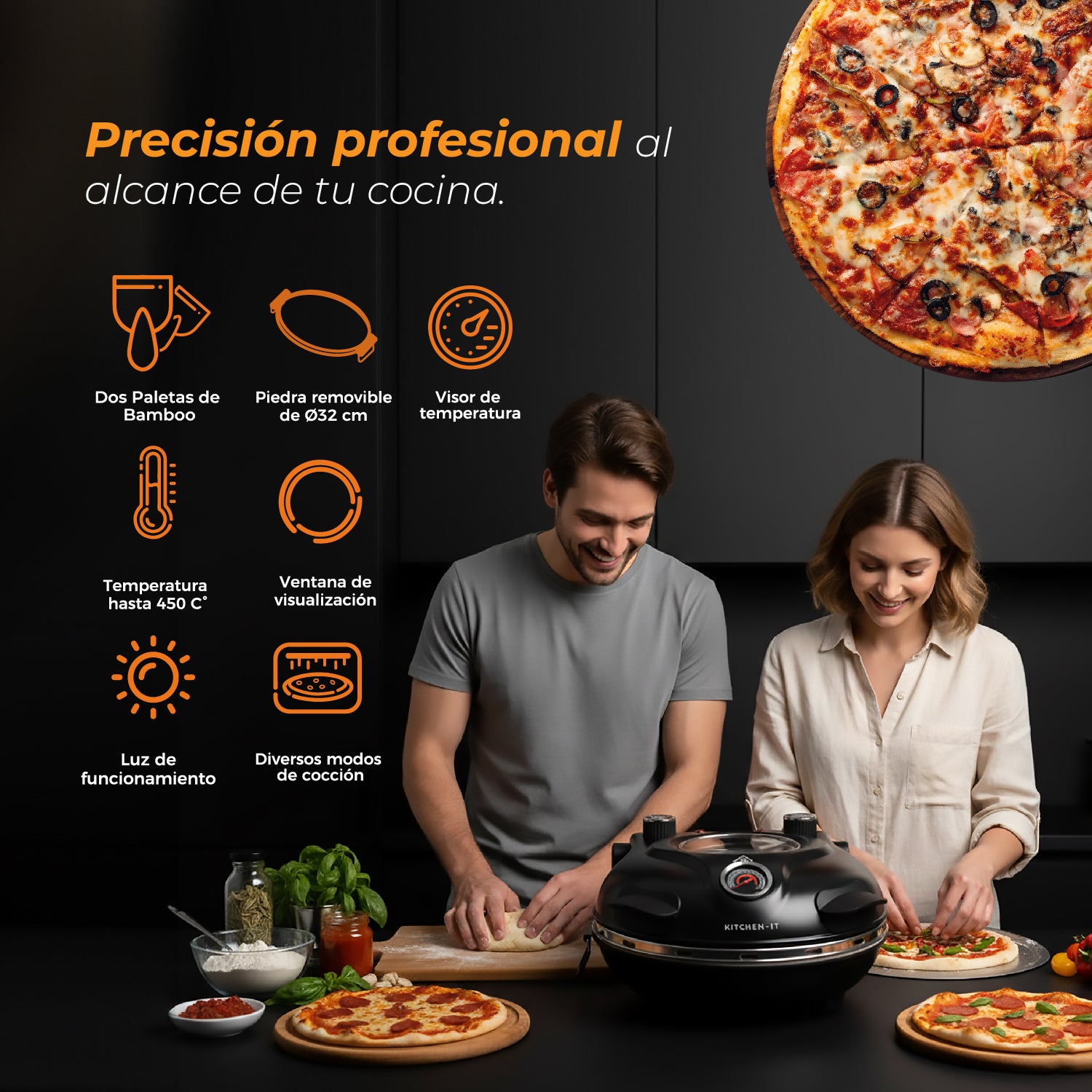 Horno Pizza a la Piedra Black Edition