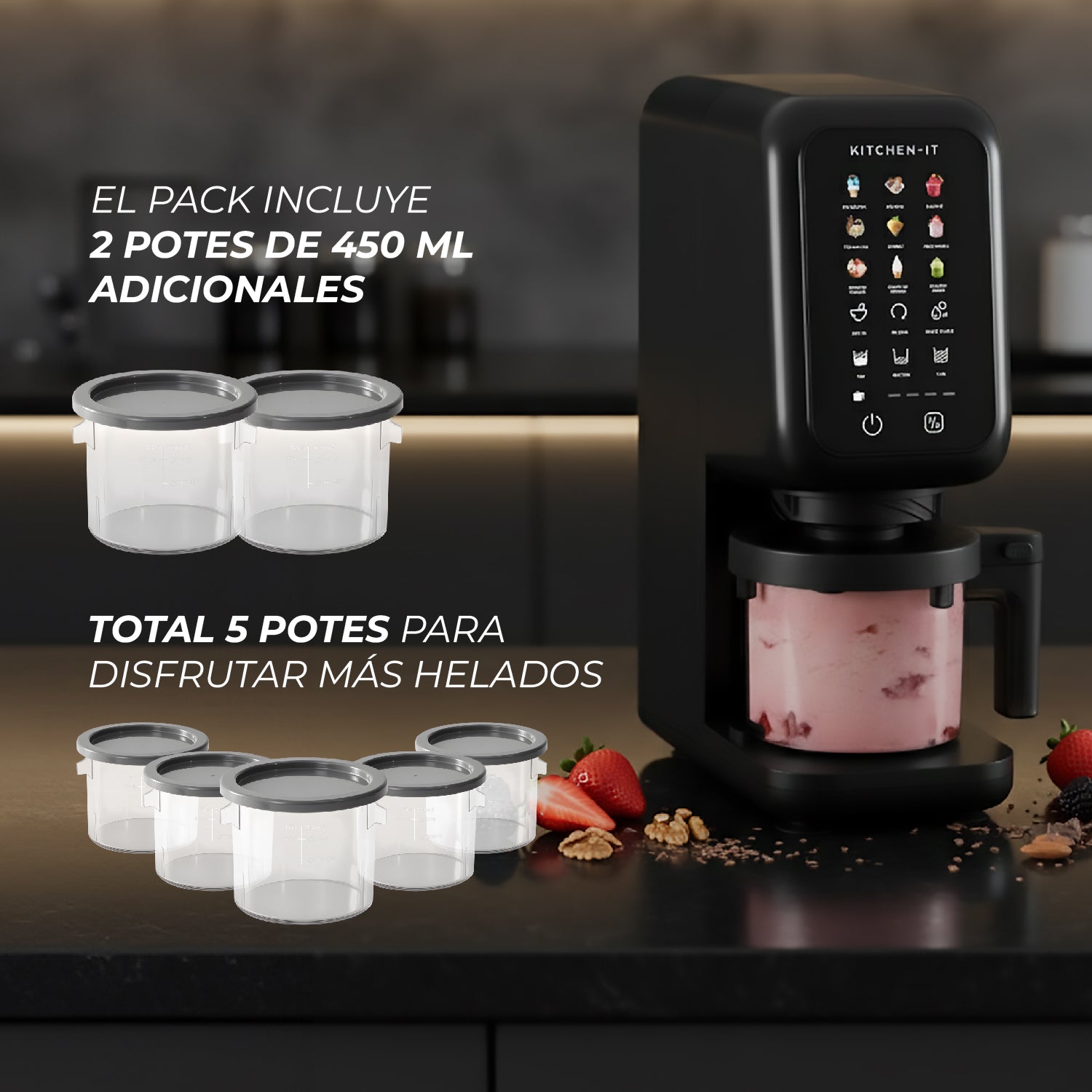 PACK CREAM LUX FUN Máquina de helados + 2 potes de 450ml