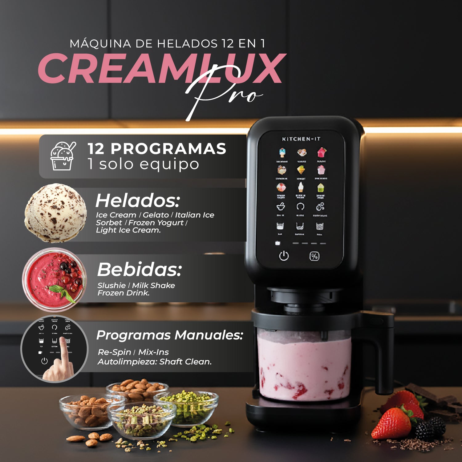 Máquina de Helados CreamLux Pro 12 en 1