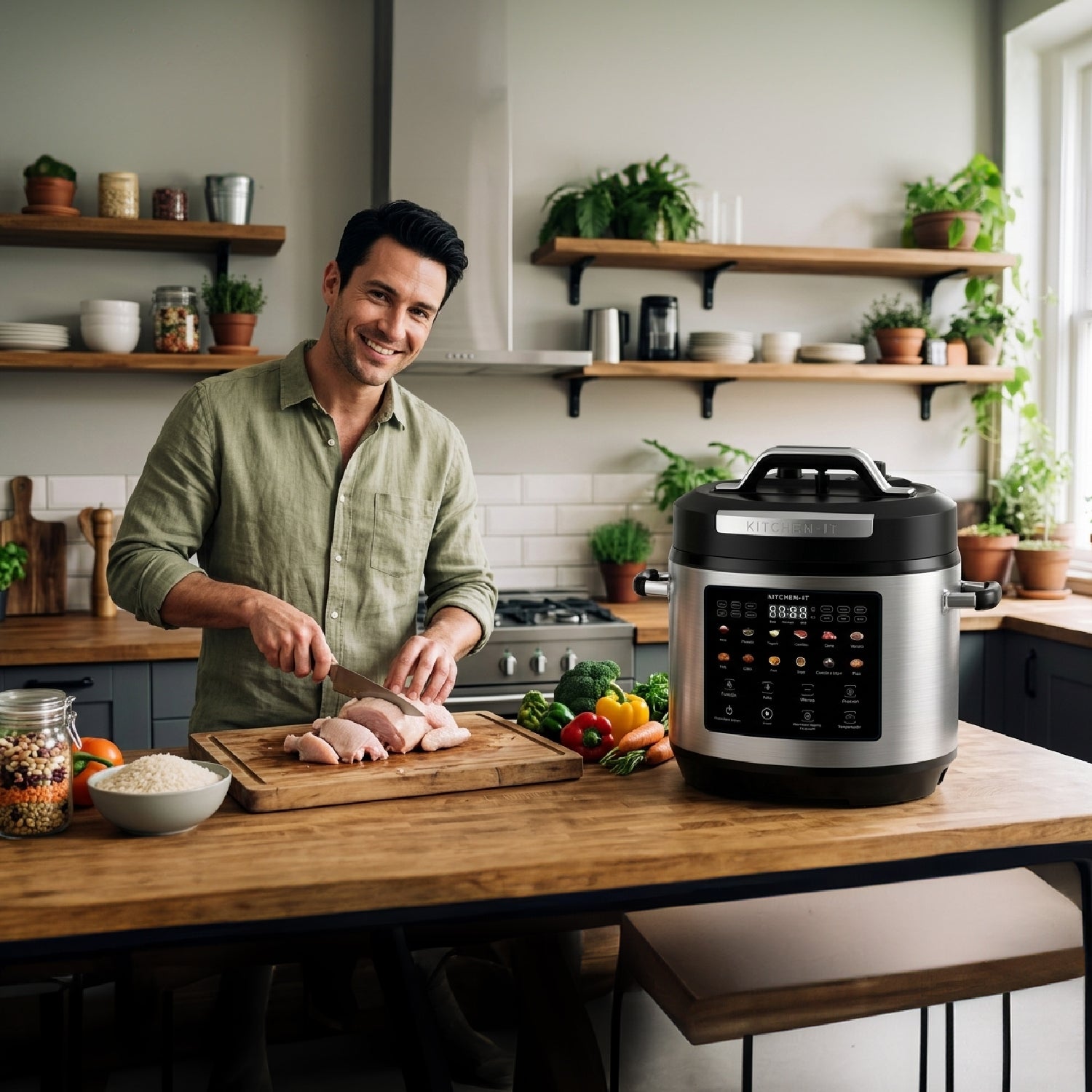 Olla a Presión Eléctrica Multifuncional 8L 27 en 1 | Multicooker XL Power Cook