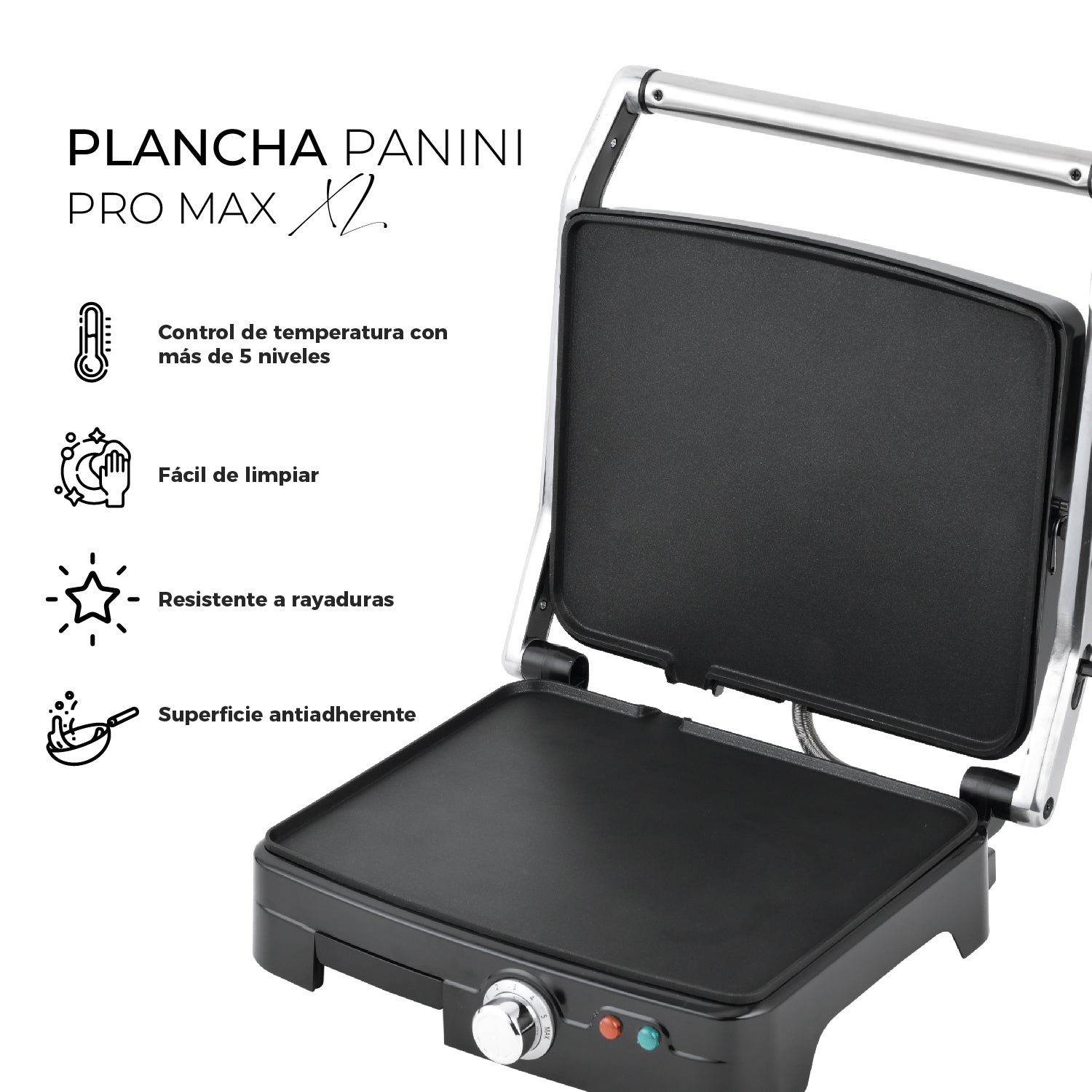 Plancha Panini Pro Max XL Kitchen-it | Superficie Plana