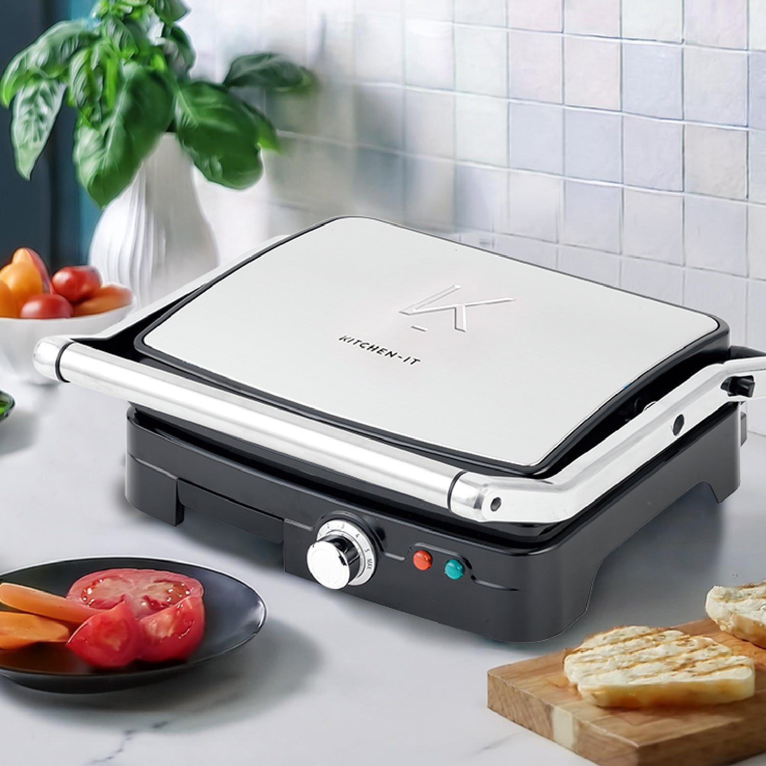 Plancha Panini Pro Max XL Kitchen-it | Superficie Plana