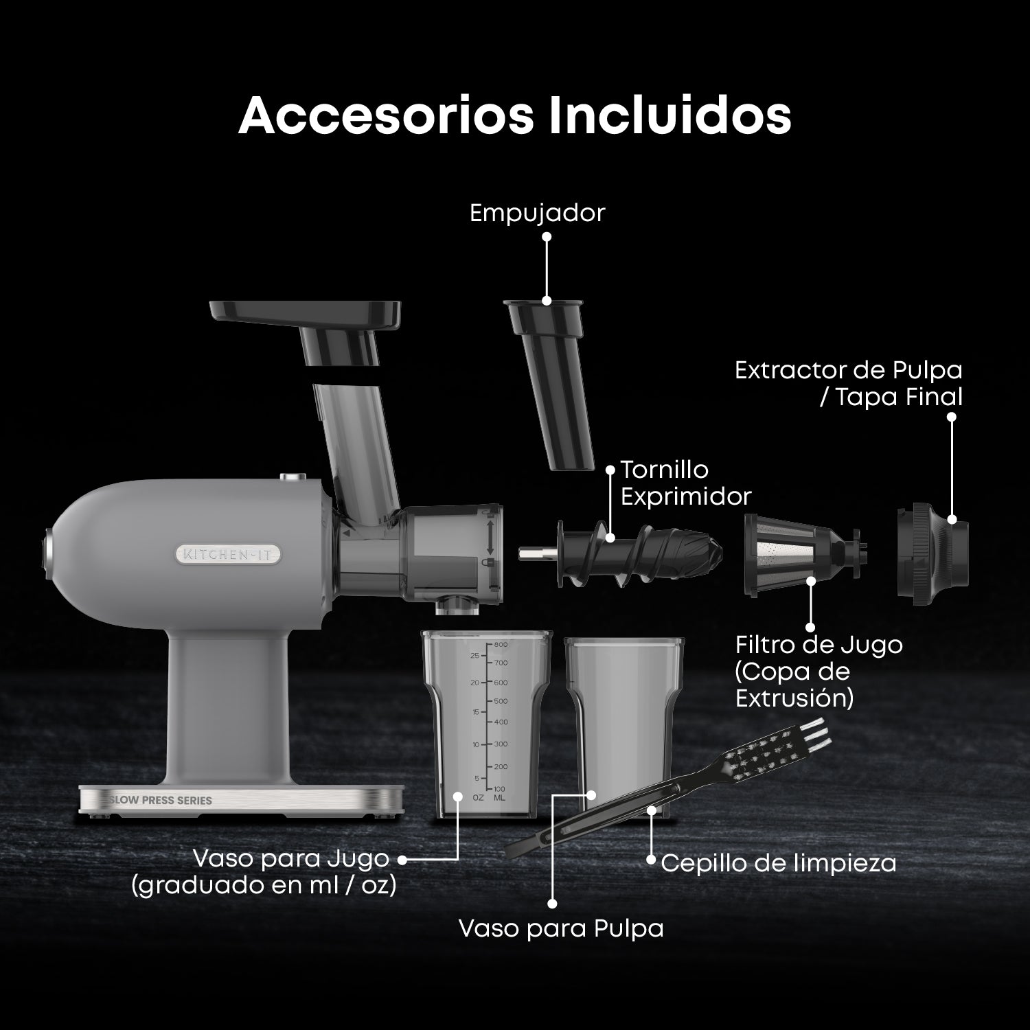 Prensadora de Jugo en Frío Slow Press Compact 160W